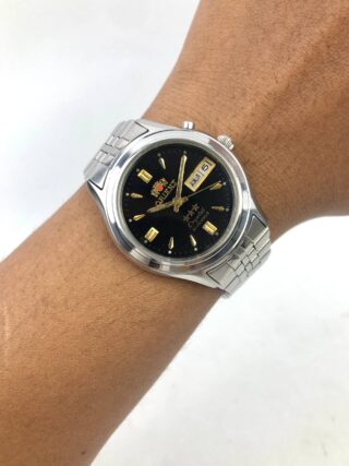 ORIENT CRYSTAL 21 JEWELS BLACK DIAL DAY DATE