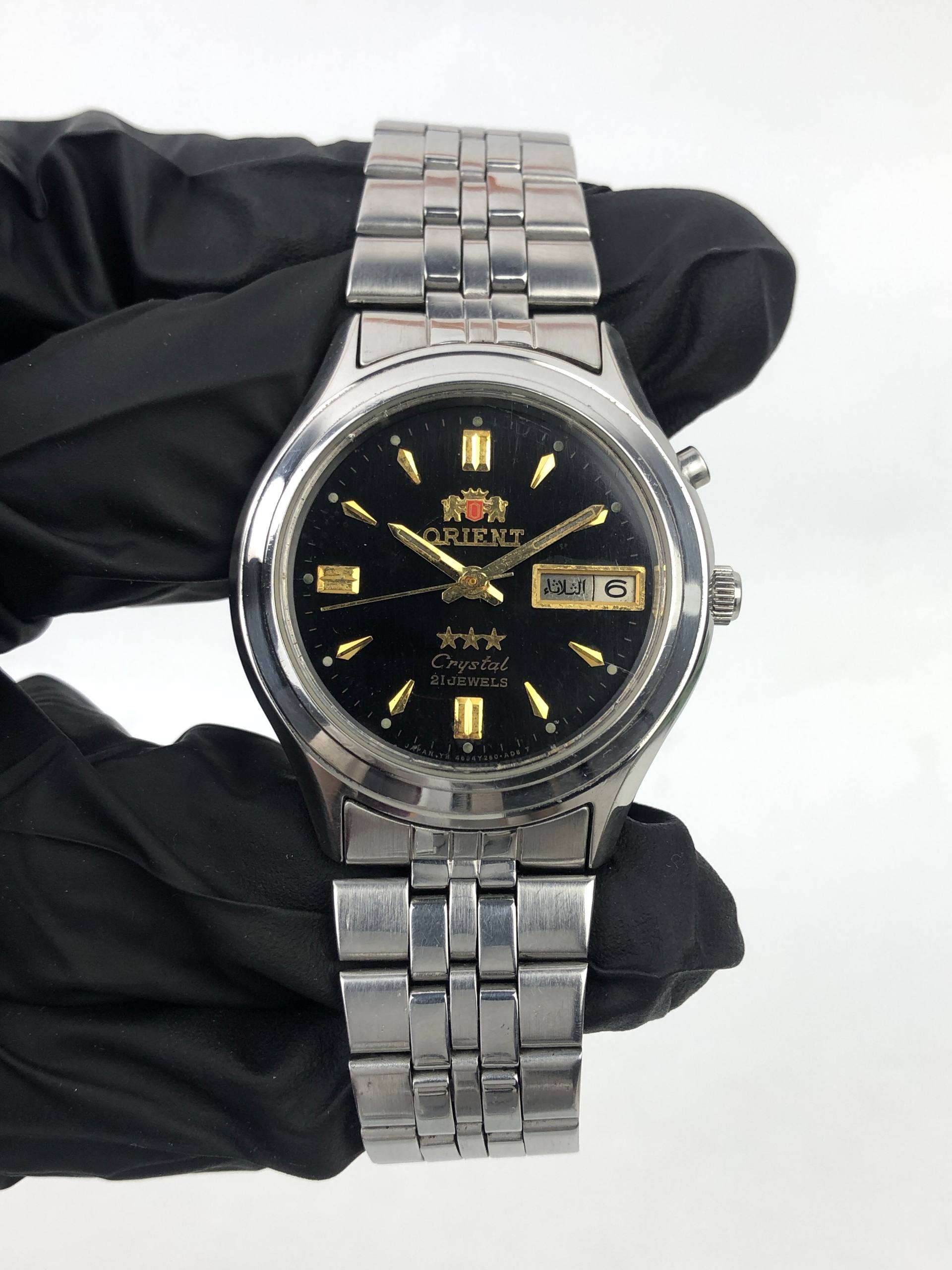 ORIENT CRYSTAL 21 JEWELS BLACK DIAL DAY DATE - Gambar 2
