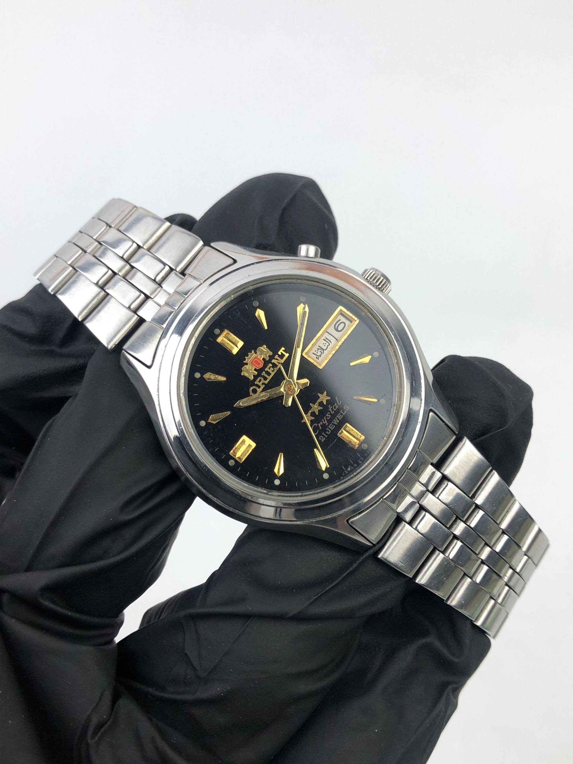 ORIENT CRYSTAL 21 JEWELS BLACK DIAL DAY DATE - Gambar 4