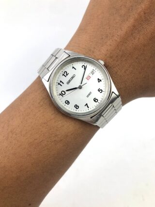 SEIKO SPIRIT 7N48-7A00 JDM WHITE DIAL DAY DATE ORIGINAL BRACELET