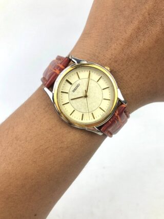 SEIKO 7N01-7140 TWO TONE MINIMALIST DRESS WATCH