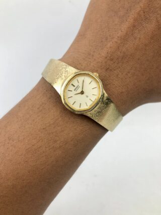 VINTAGE SEIKO QUARTZ LADIES GOLD BANGLE WHITE DIAL ORIGINAL JAPAN
