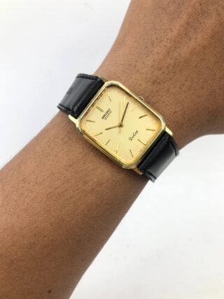 SEIKO DOLCE 9520-5130 GOLD SQUARE DRESS WATCH QUARTZ ORIGINAL JAPAN