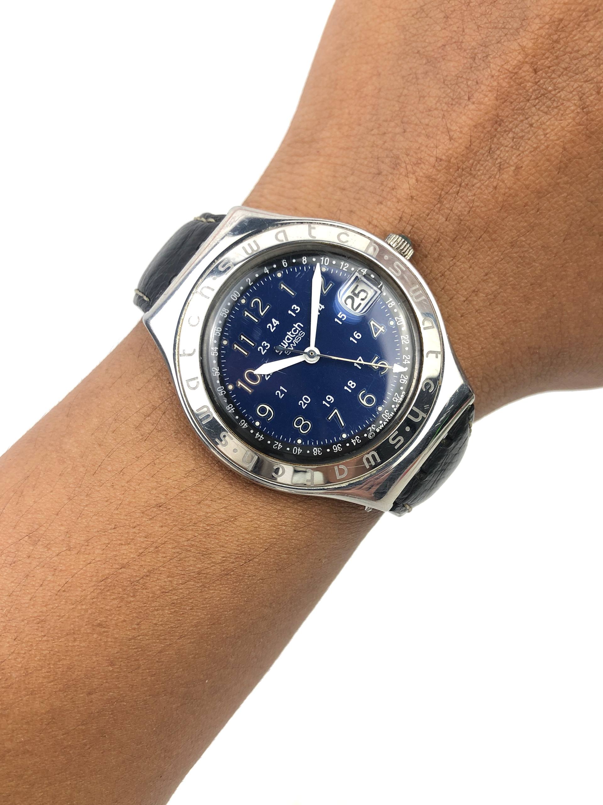 SWATCH IRONY BLUE DIAL BIG DATE QUARTZ FULL ORIGINAL SWISS MADE