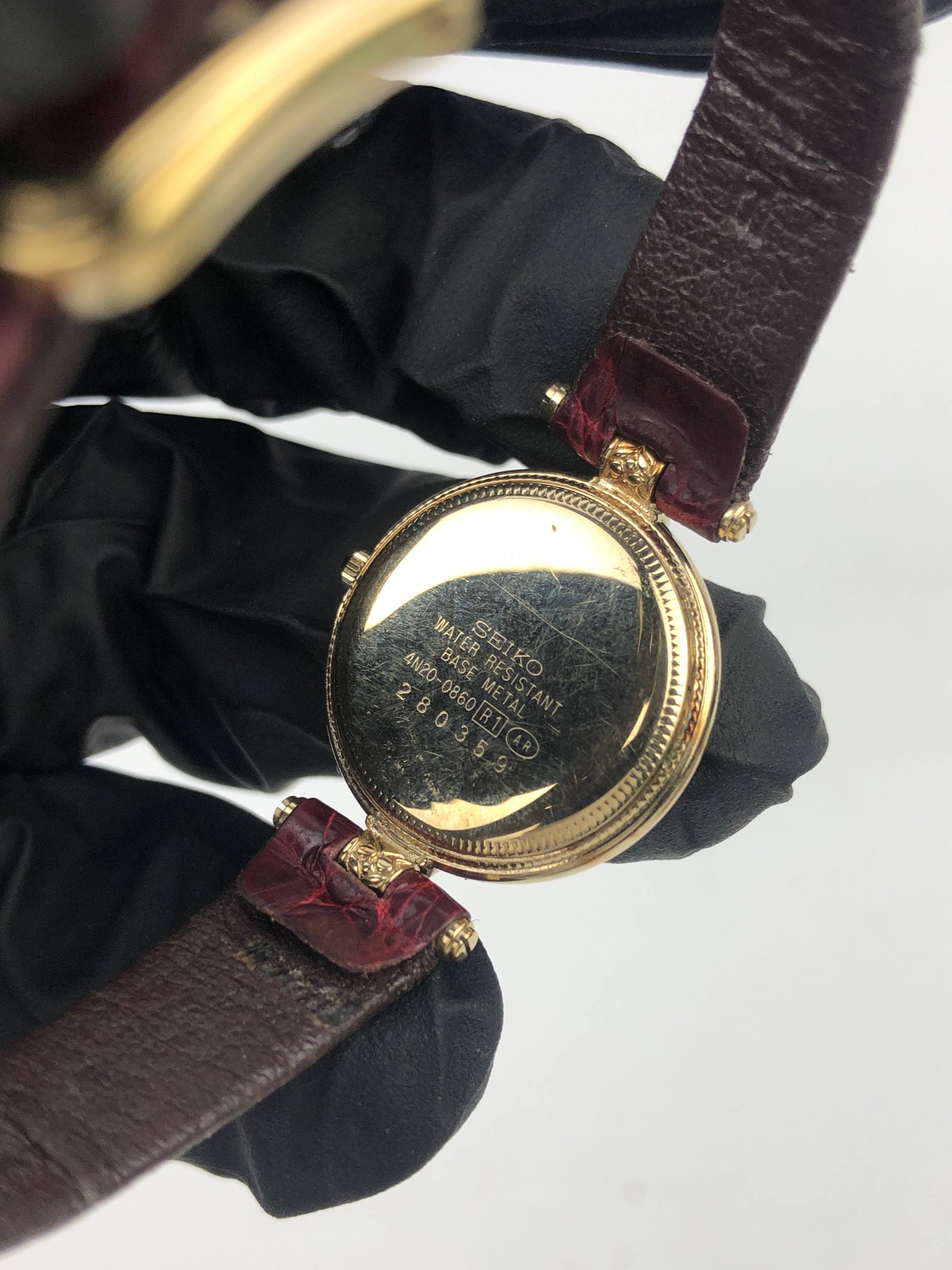 SEIKO EXCELINE 4N20-0860 GOLD LADIES DRESS WATCH QUARTZ ORIGINAL JAPAN - Gambar 7