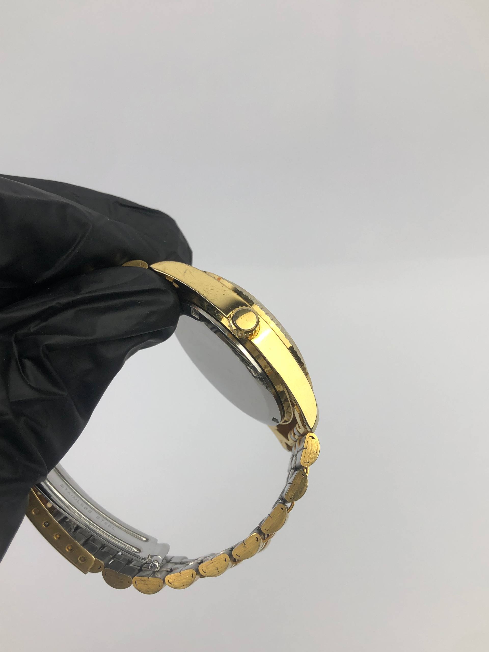 ROYAL RAINBOW DATING GOLD DIAL CRYSTAL INDEX 10 BAR MEN’S WATCH - Gambar 5