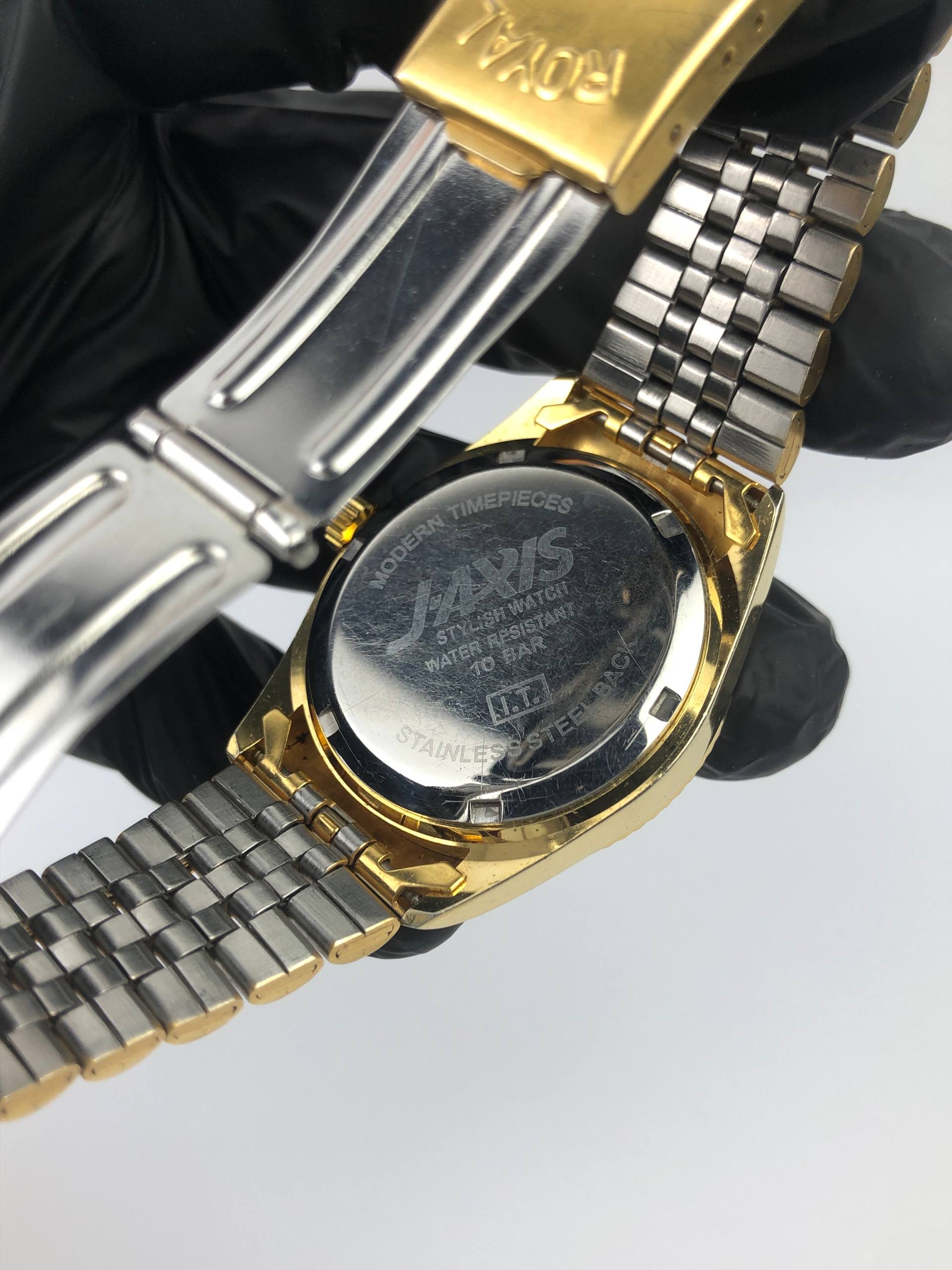 ROYAL RAINBOW DATING GOLD DIAL CRYSTAL INDEX 10 BAR MEN’S WATCH - Gambar 8
