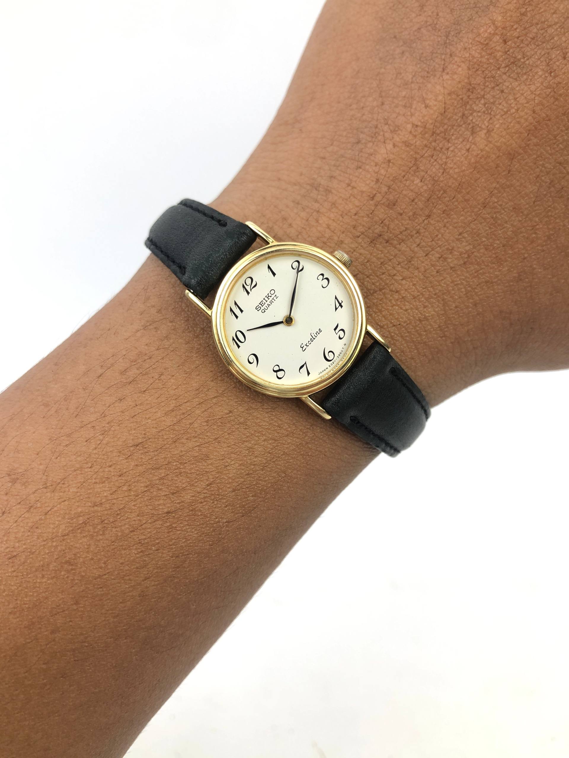 GOLD 14k SEIKO EXCELINE LADIES CAL 2320 ORIGINAL