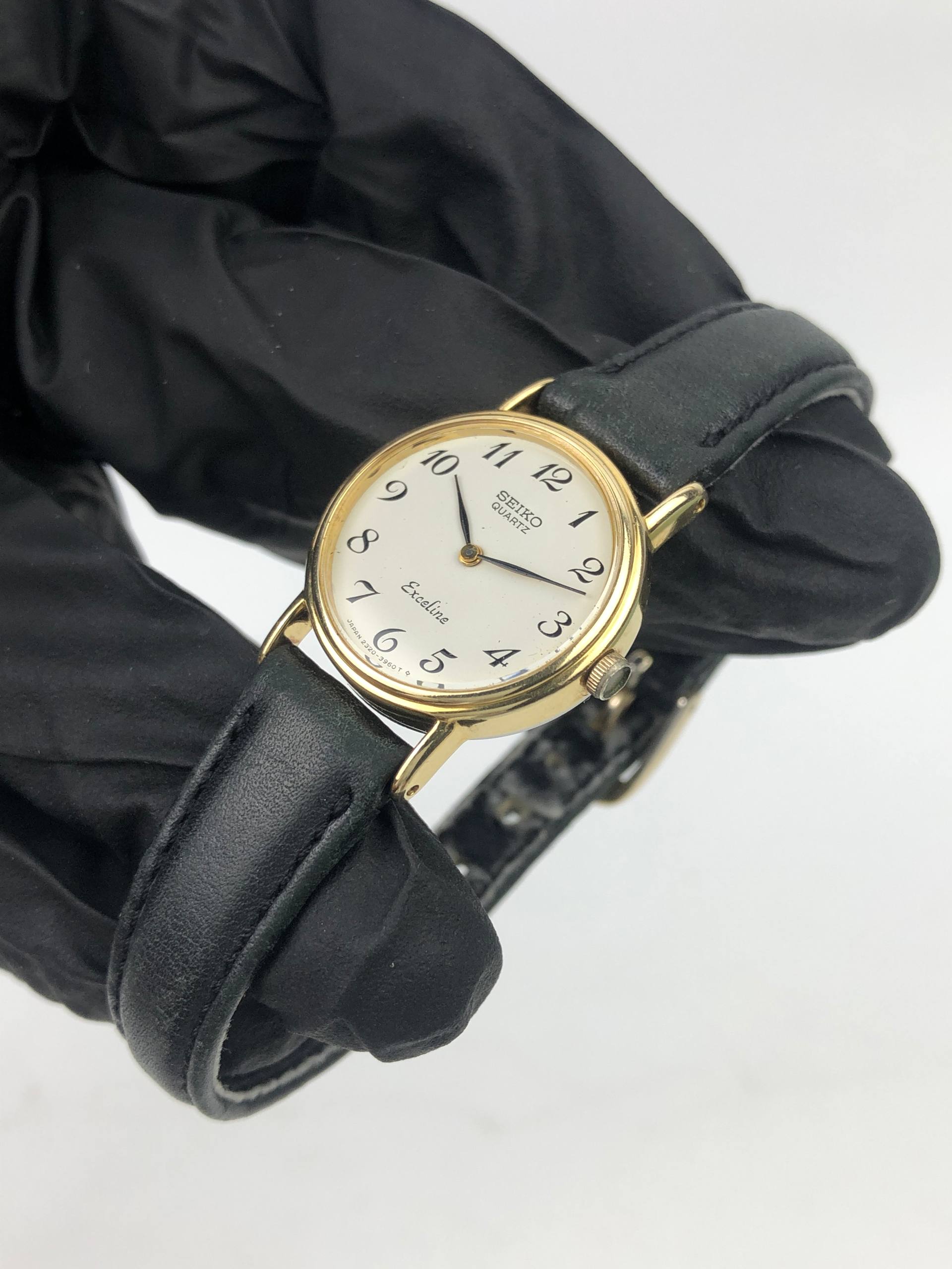 GOLD 14k SEIKO EXCELINE LADIES CAL 2320 ORIGINAL - Gambar 3