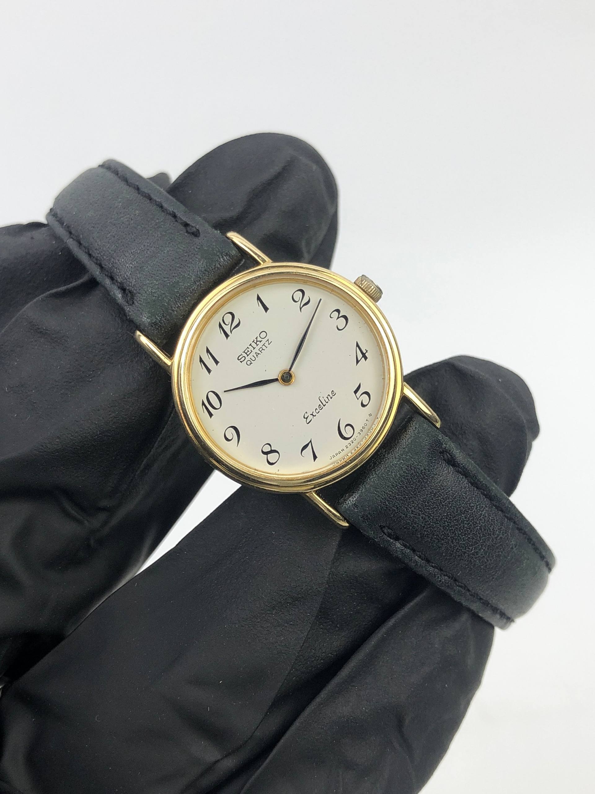 GOLD 14k SEIKO EXCELINE LADIES CAL 2320 ORIGINAL - Gambar 4