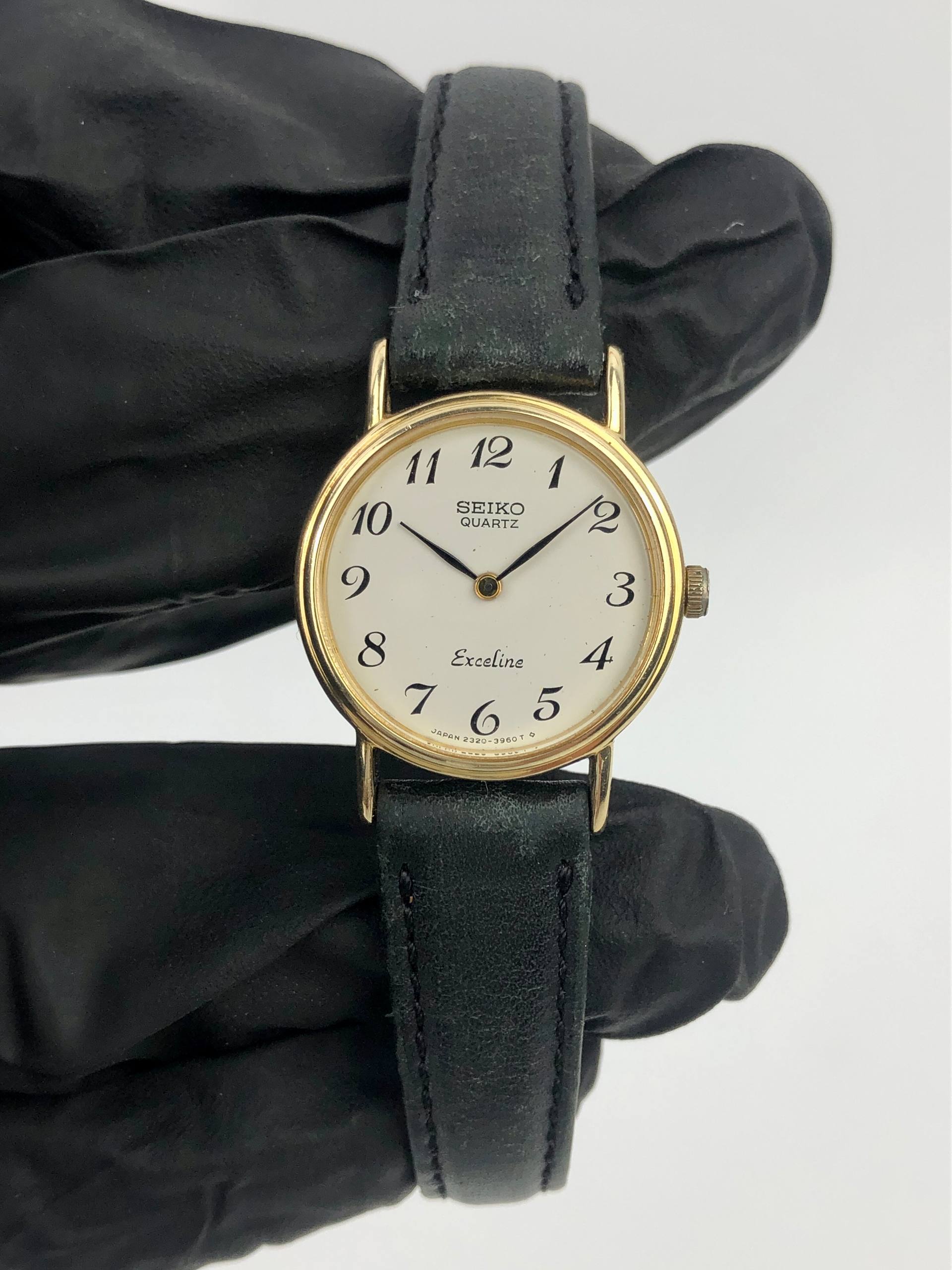 GOLD 14k SEIKO EXCELINE LADIES CAL 2320 ORIGINAL - Gambar 2