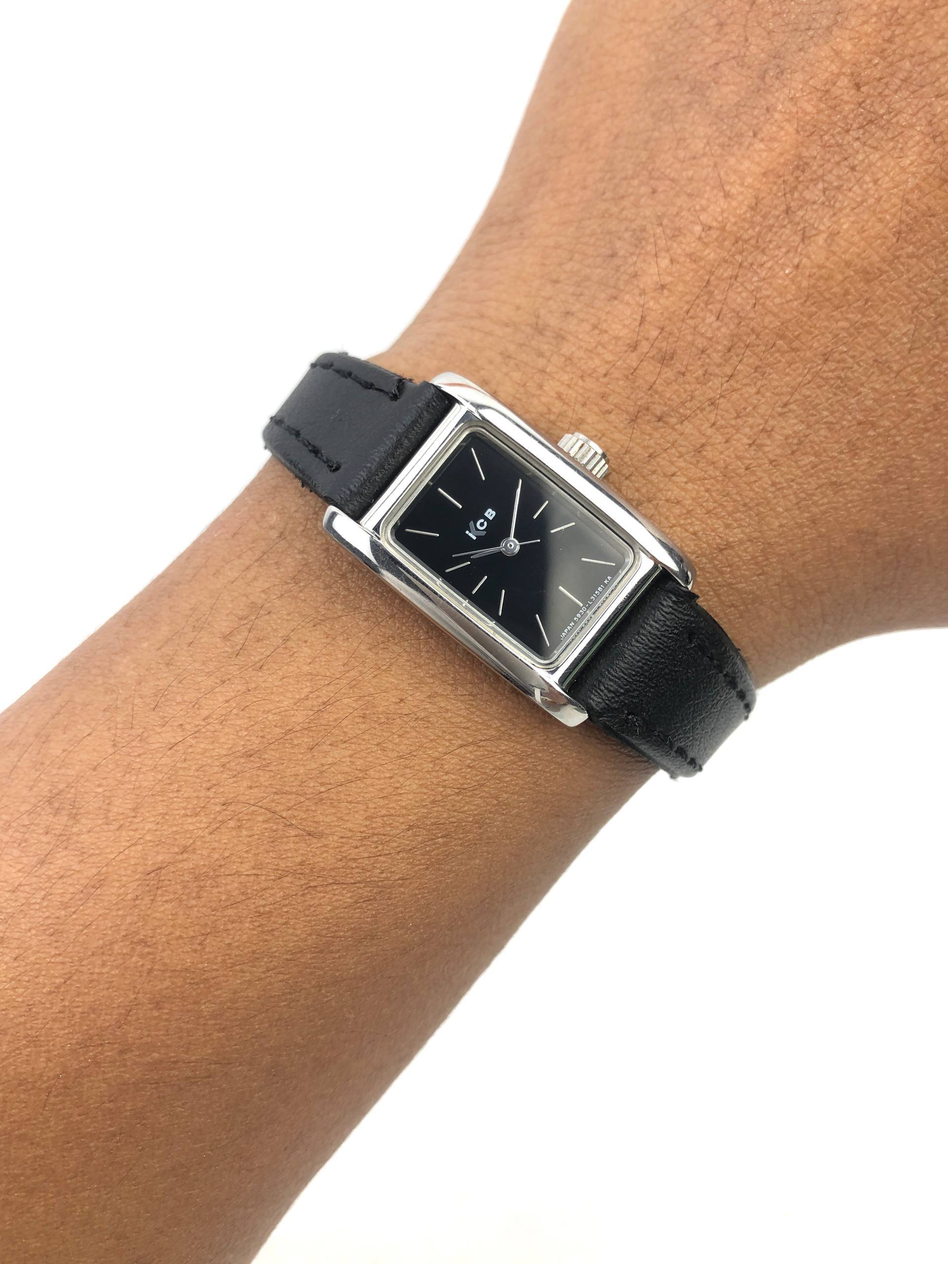 ICB 5930-L15529Y BLACK DIAL RECTANGULAR QUARTZ JAPAN LADIES WATCH