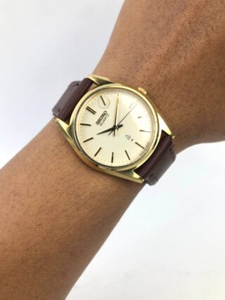 SEIKO QUARTZ 9853-8000 GOLD-TONE CREAM DIAL JAPAN DRESS WATCH