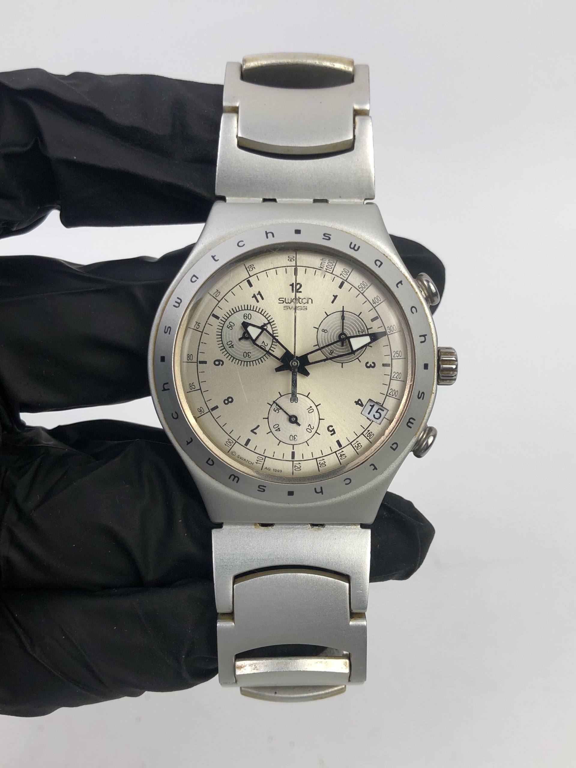 SWATCH IRONY FREEZING RAIN CHRONOGRAPH ALUMUNIUM ALL ORIGINAL - Gambar 2