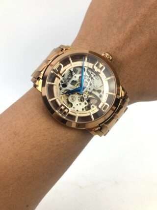 STUHRLING WINCHESTER RESERVE SKELETON GOLD MECHANICAL ORIGINAL