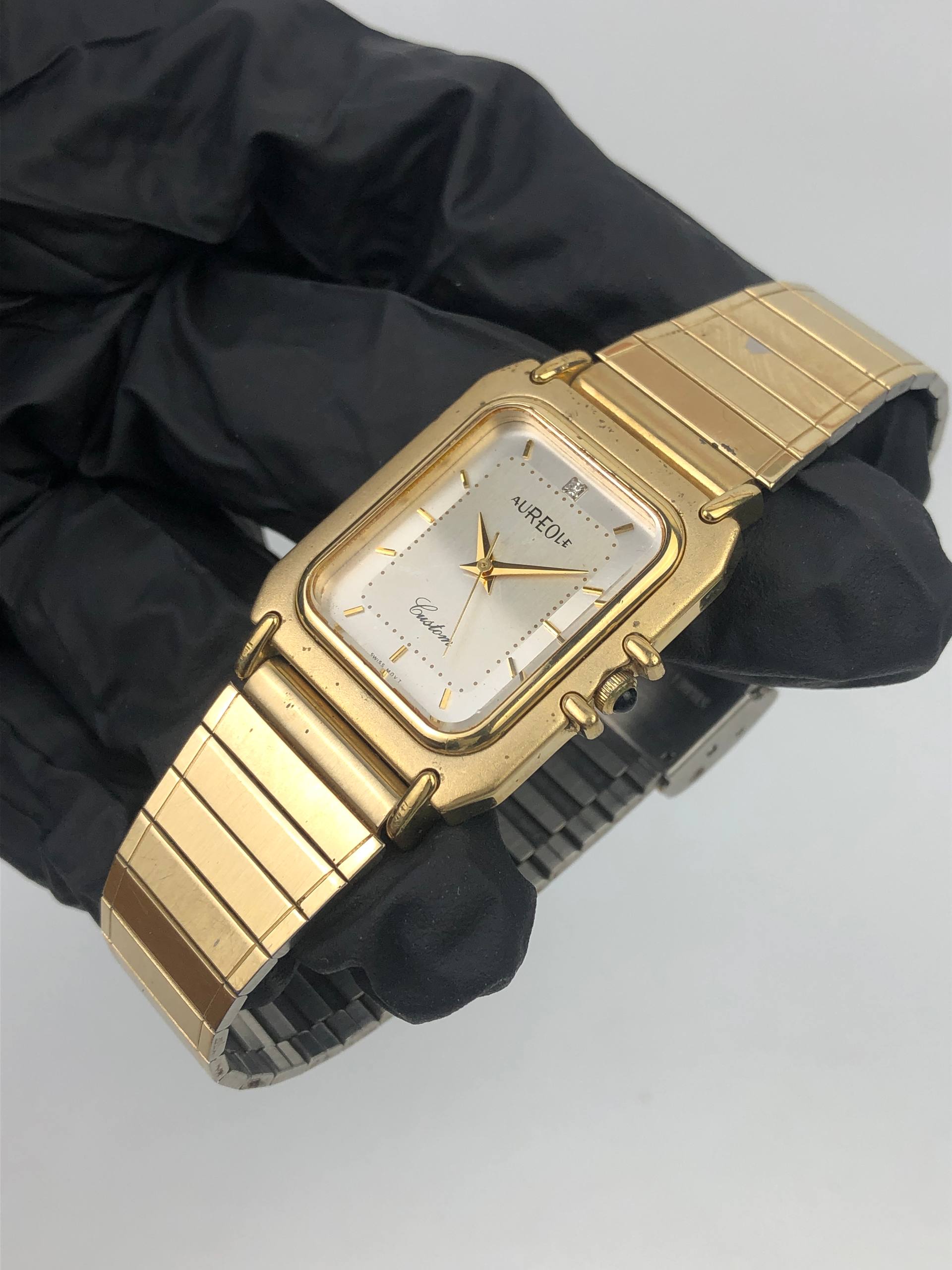 AUREOLE SWISSWATCH SQUARE ALL GOLD QUARTZ - Gambar 3