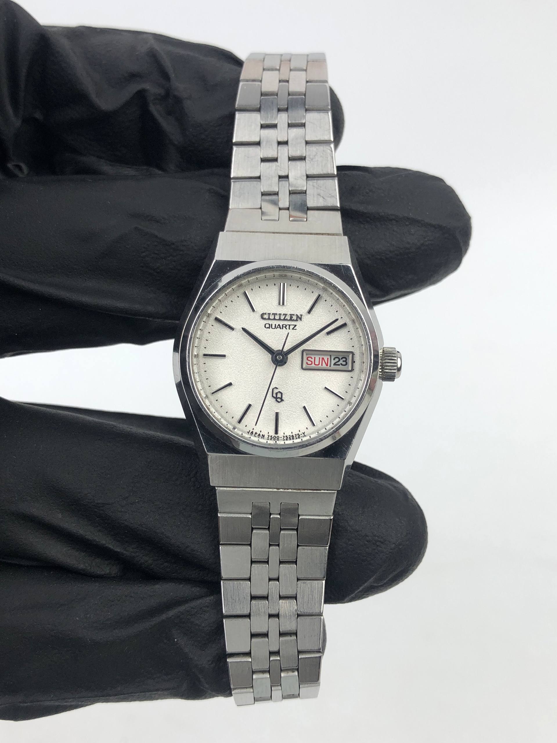 CITIZEN CRYSTON QUARTZ DAYDATE VINTAGE ALL ORIGINAL - Gambar 3