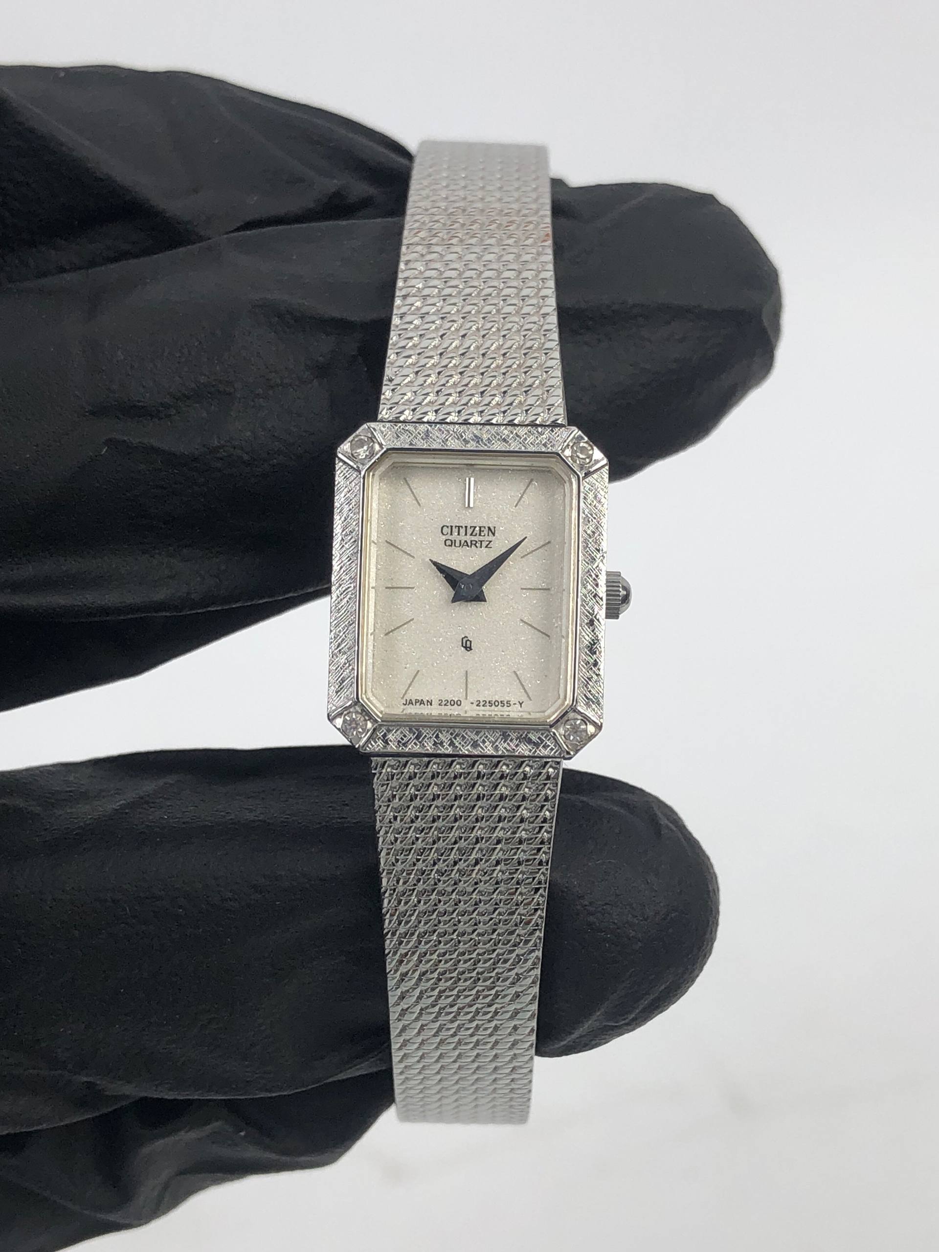 CITIZEN CRYSTON QUARTZ TANK DIAMOND BEZEL ALL ORIGINAL - Gambar 2