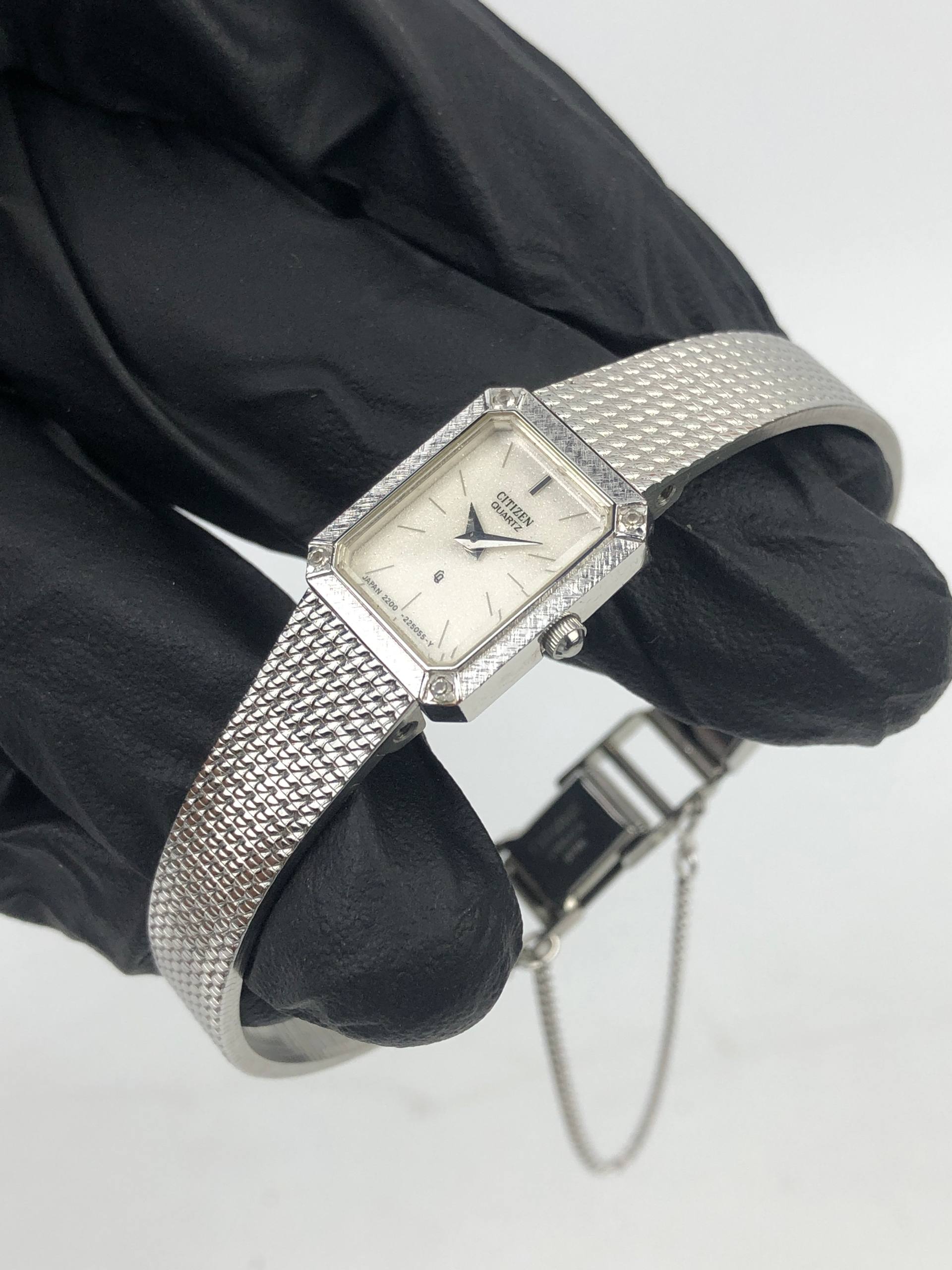 CITIZEN CRYSTON QUARTZ TANK DIAMOND BEZEL ALL ORIGINAL - Gambar 3