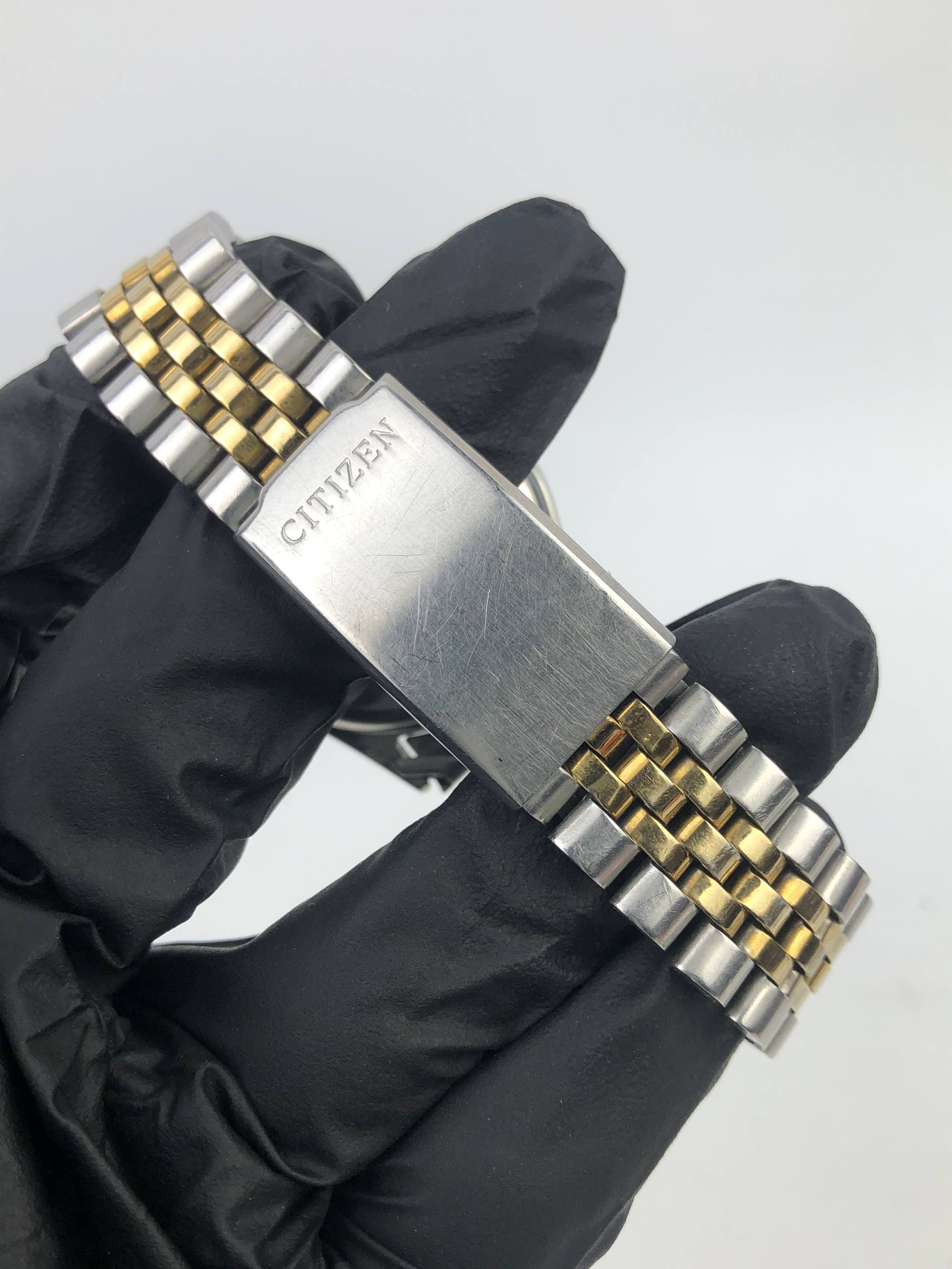 CITIZEN CRYSTON QUARTZ MAN DAYDATE TWOTONE ALL ORIGINAL - Gambar 7