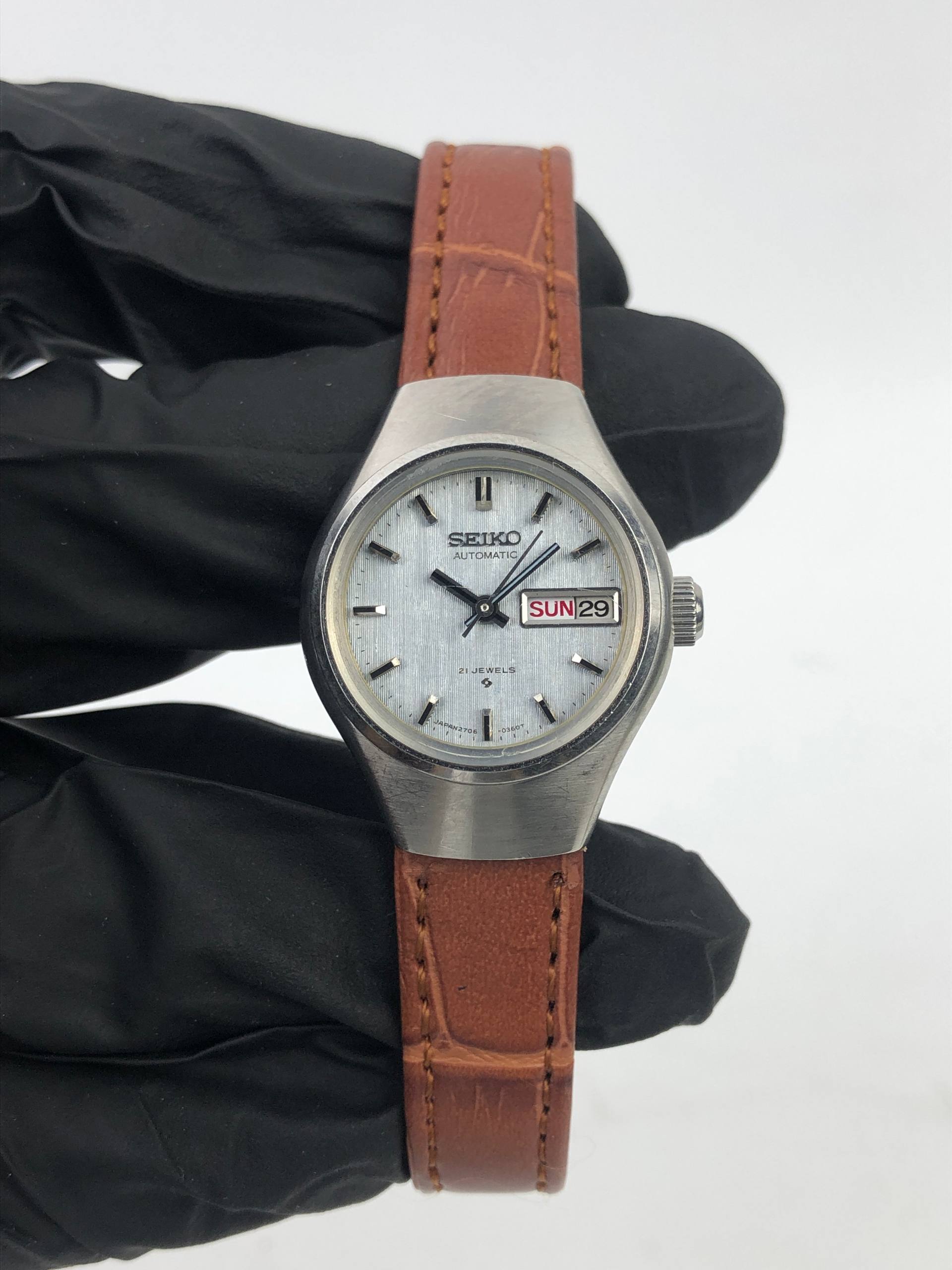 SEIKO 2706-0110 AUTOMATIC GREY DIAL LADIES - Gambar 2