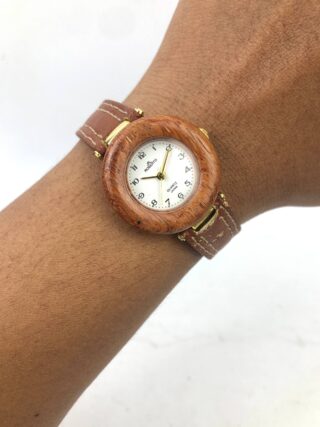 JAPAN WATCH QUARTZ WOOD BEZEL