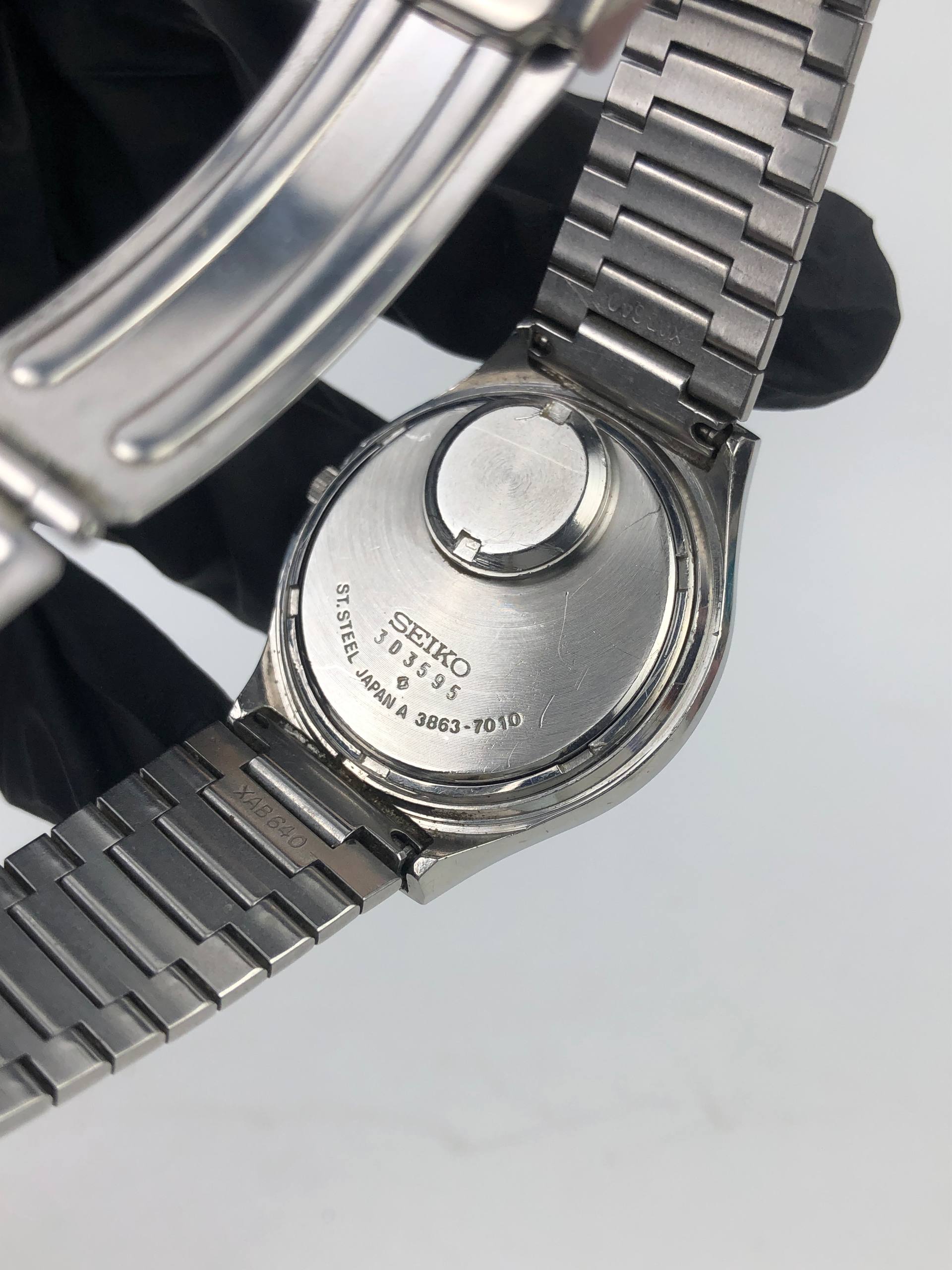 SEIKO QR 3863-7010 BLUE LINEN DIAL ALL ORIGINAL - Gambar 8