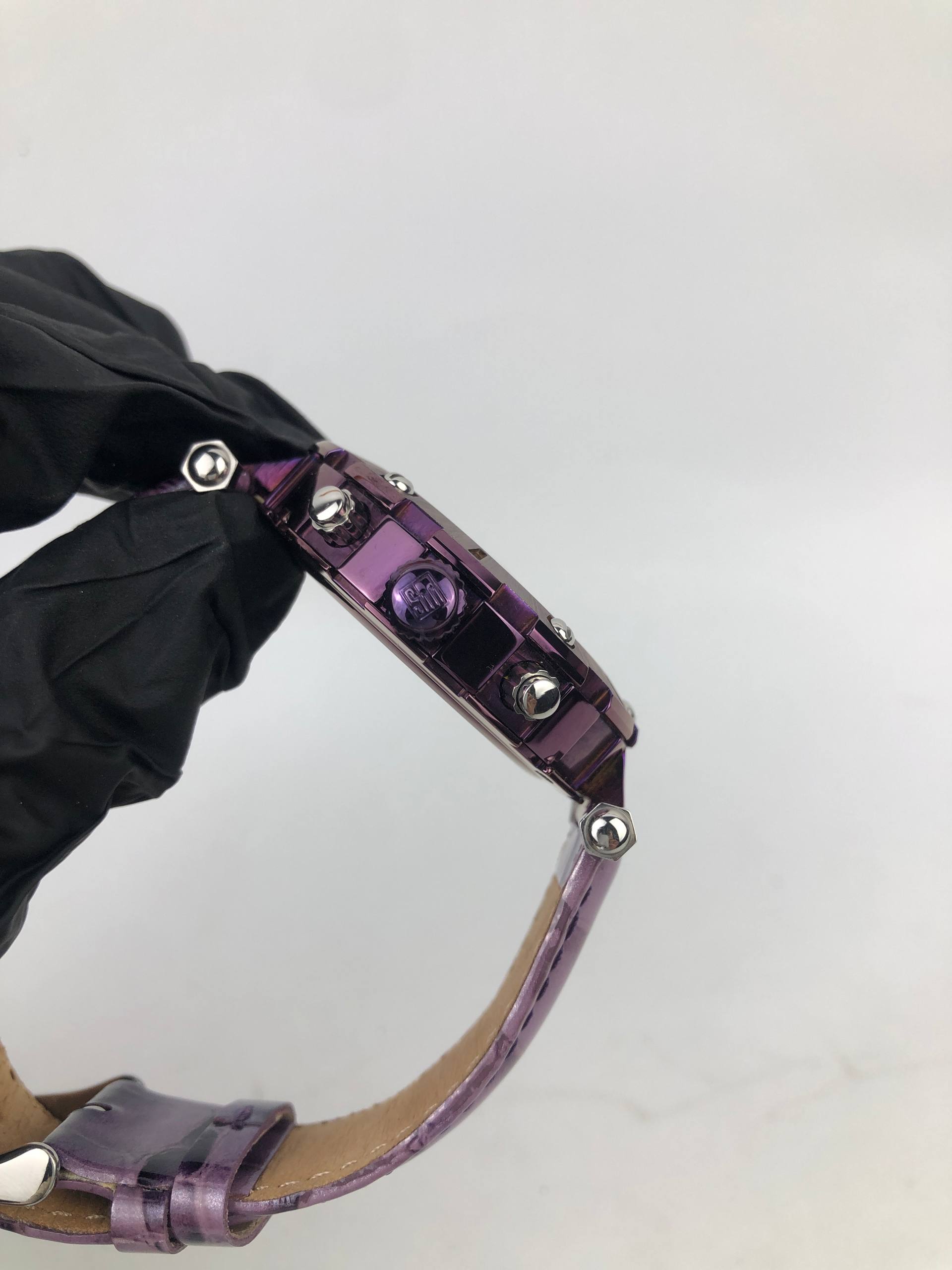 SALVATORE MARRA ITALY SM-15115-1 CHRONOGRAF PURPLE CASE ALL ORIGINAL - Gambar 5