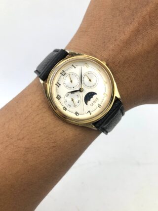 GUESS MOONPHASE TRIPLE CALENDAR KLASIK GOLD CASE