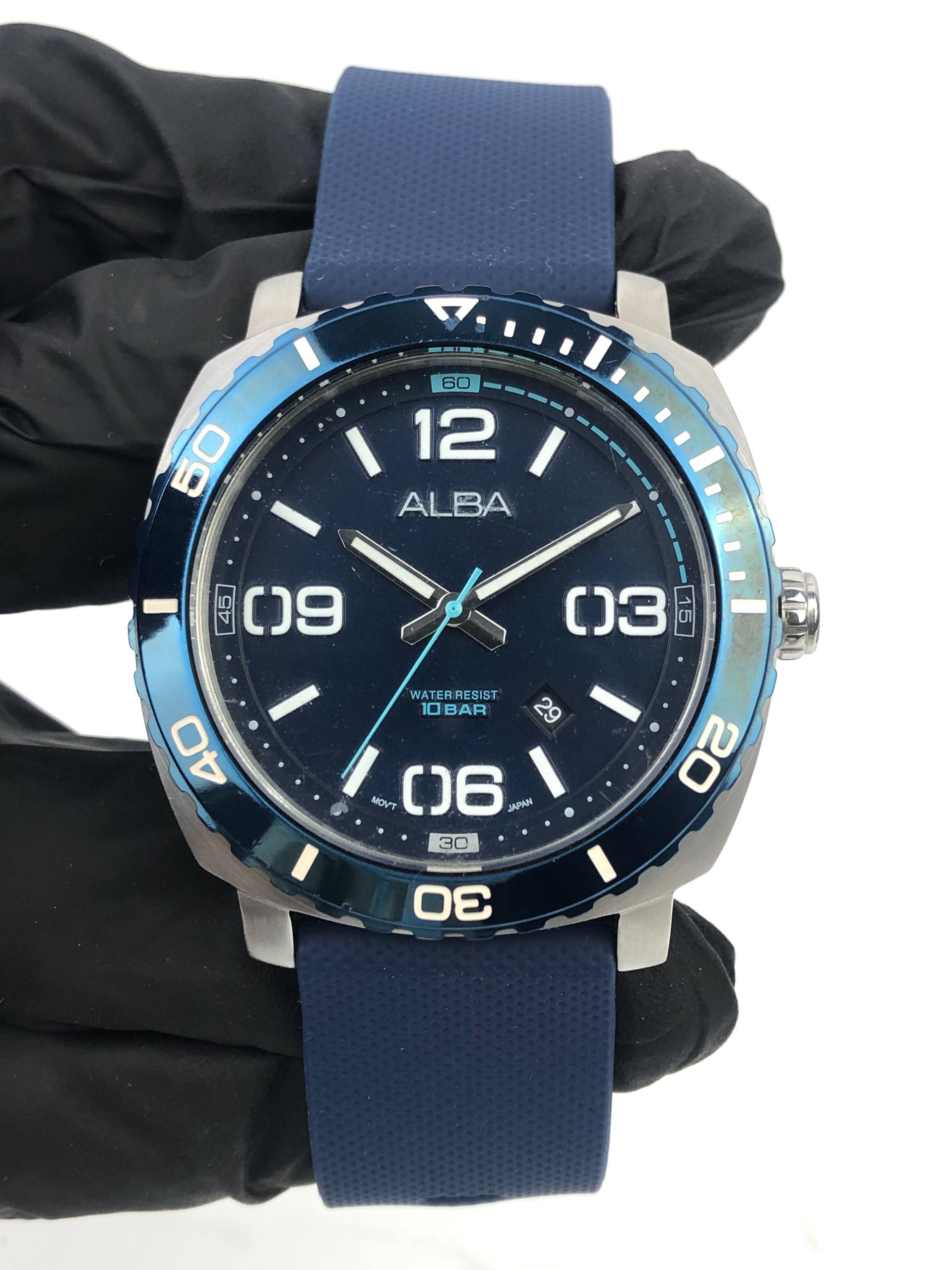 ALBA ACTIVE AG8H99X1 MAN BLUE ROTATE BEZEL - Gambar 2