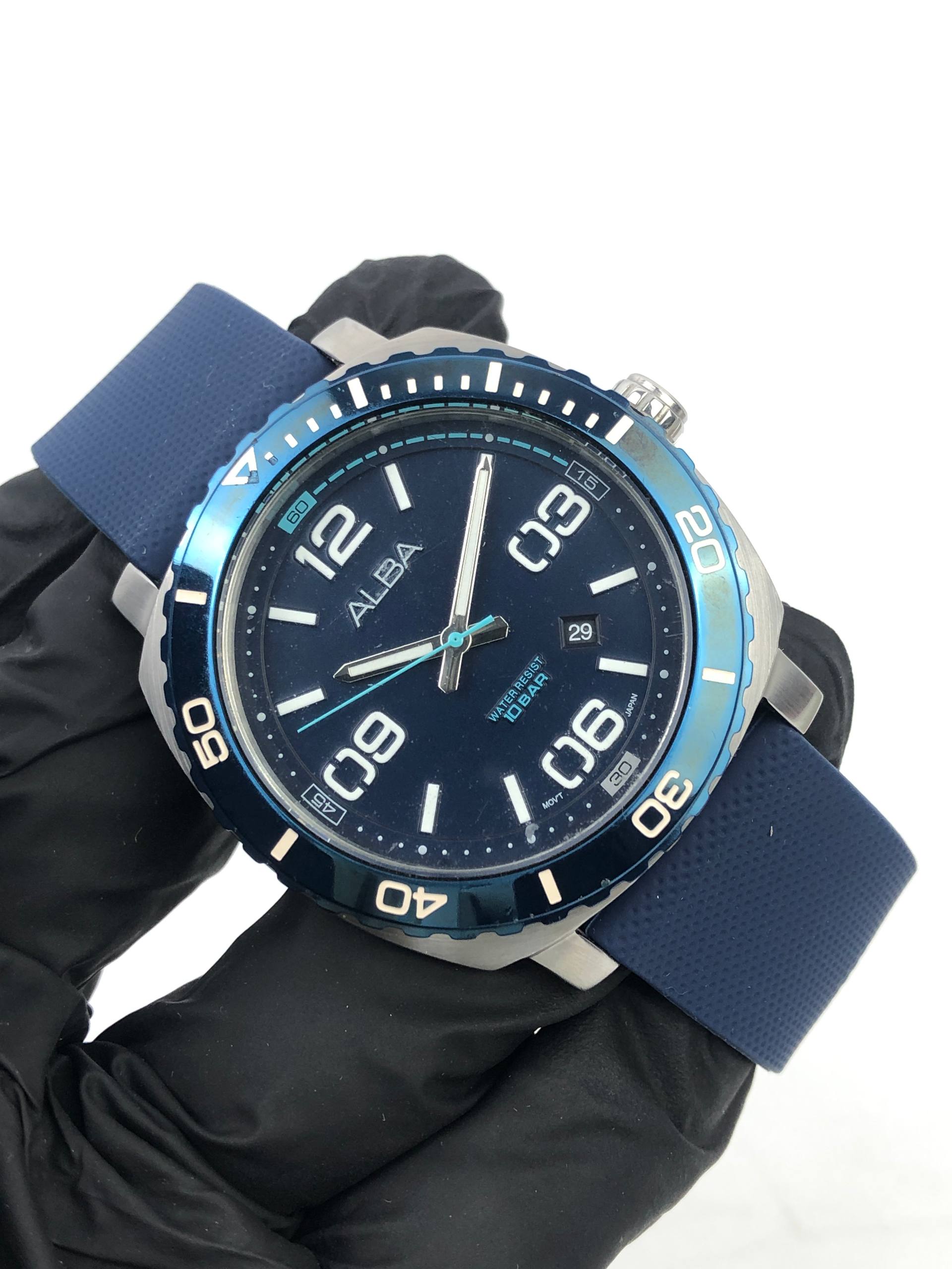 ALBA ACTIVE AG8H99X1 MAN BLUE ROTATE BEZEL - Gambar 4