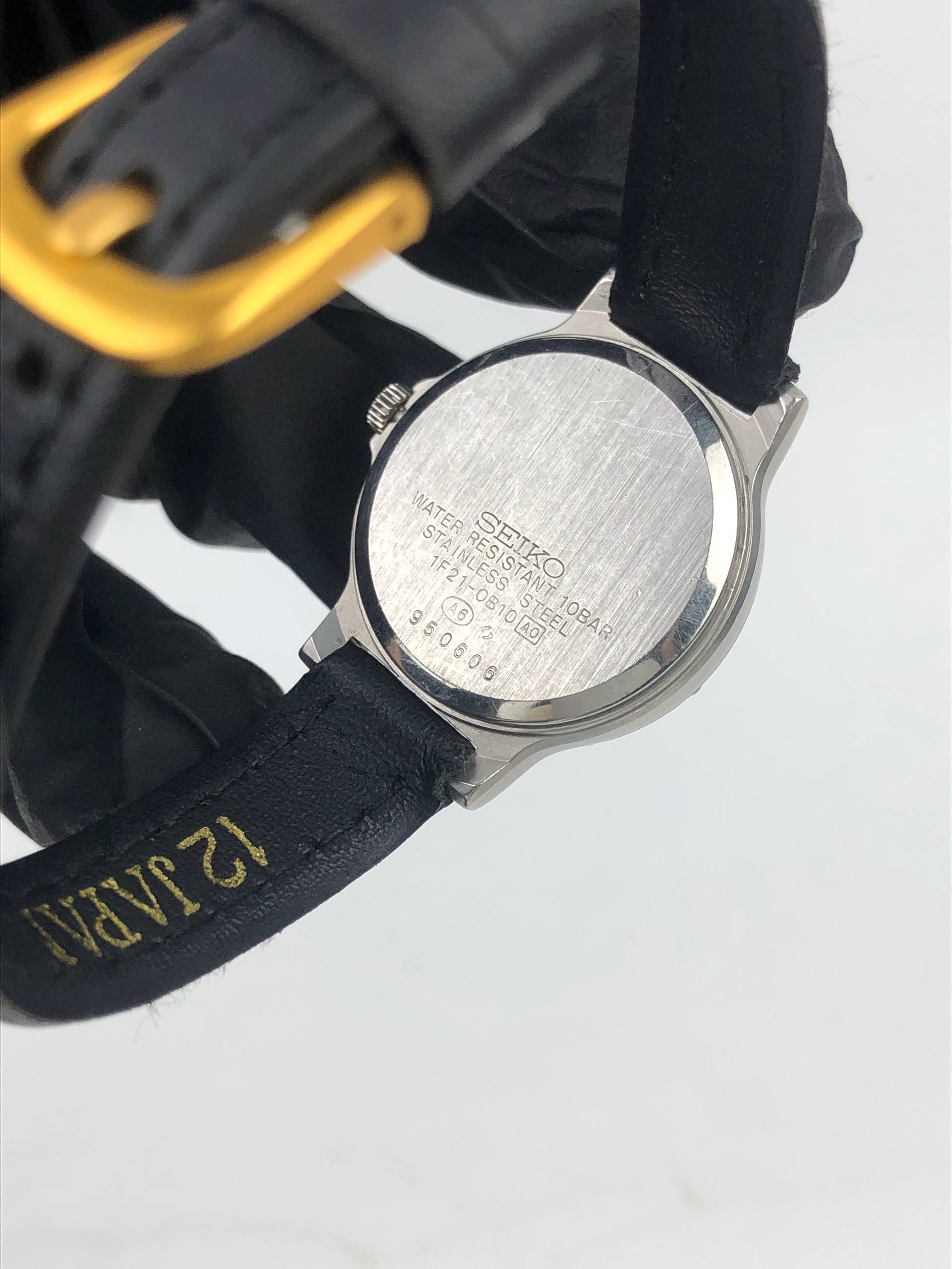 SEIKO 1F21-0B10 QUARTZ BLACK DIAL - Gambar 7