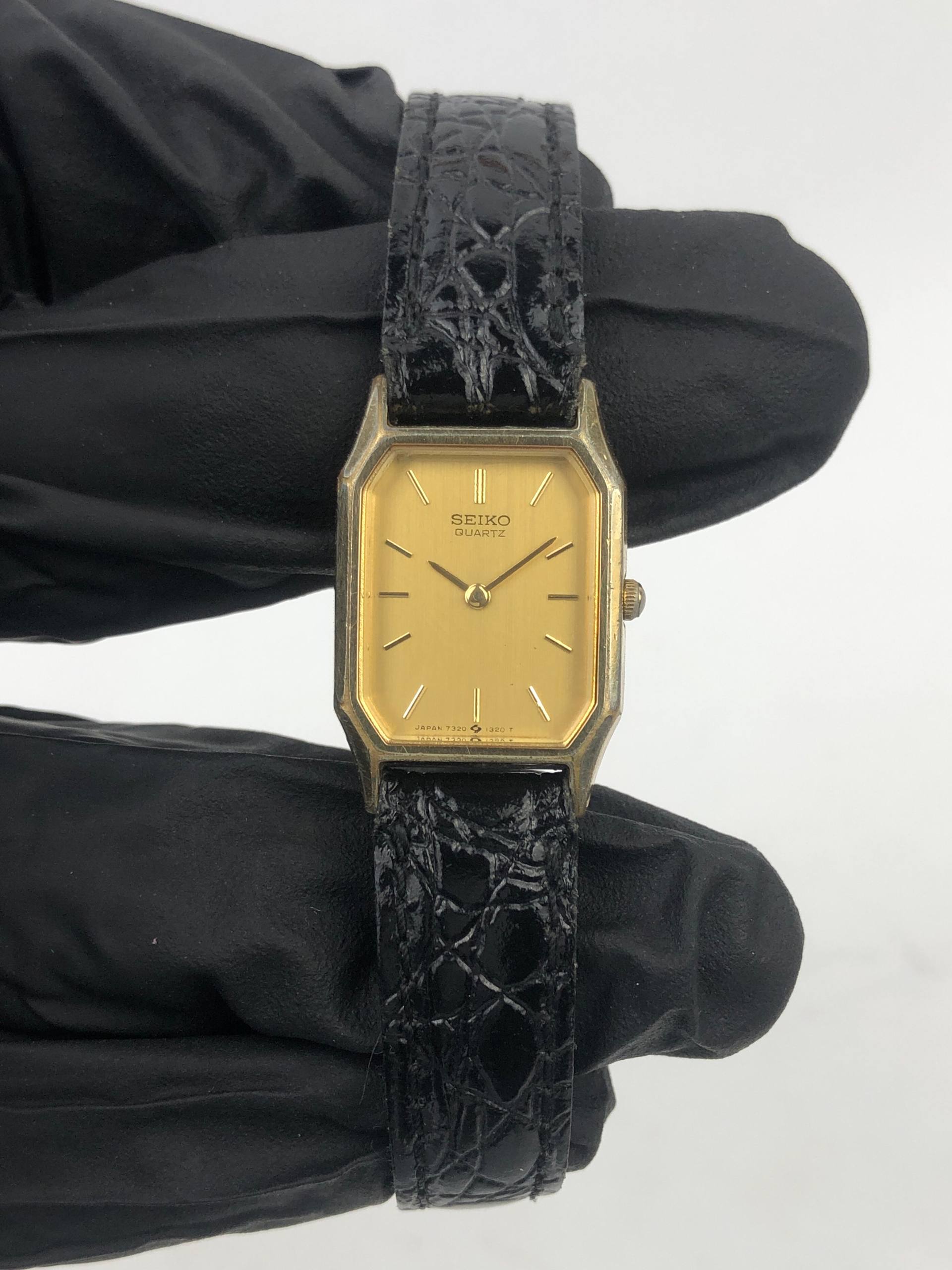 SEIKO TANK 7320-6160 JAPAN QUARTZ GOLD LADY - Gambar 2