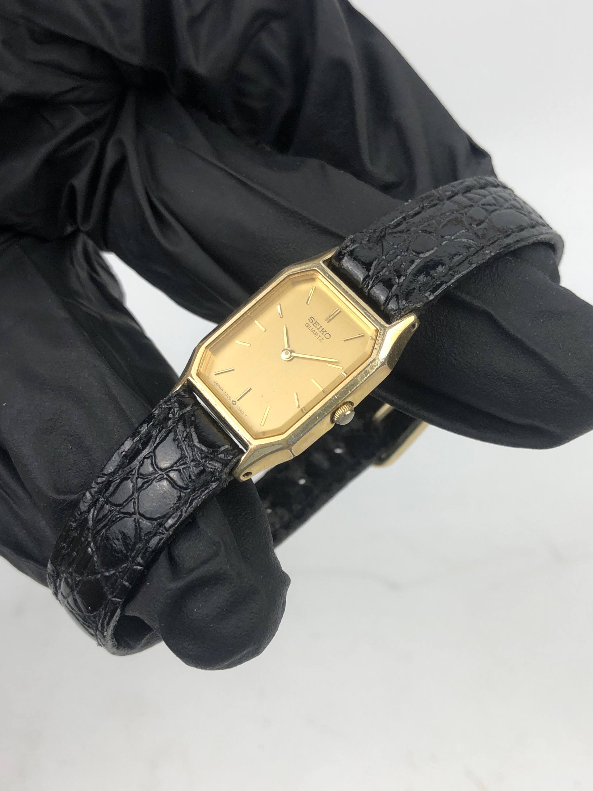 SEIKO TANK 7320-6160 JAPAN QUARTZ GOLD LADY - Gambar 3