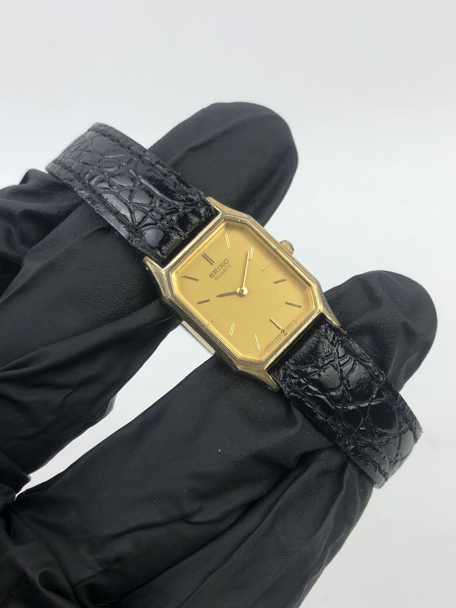 SEIKO TANK 7320-6160 JAPAN QUARTZ GOLD LADY - Gambar 4