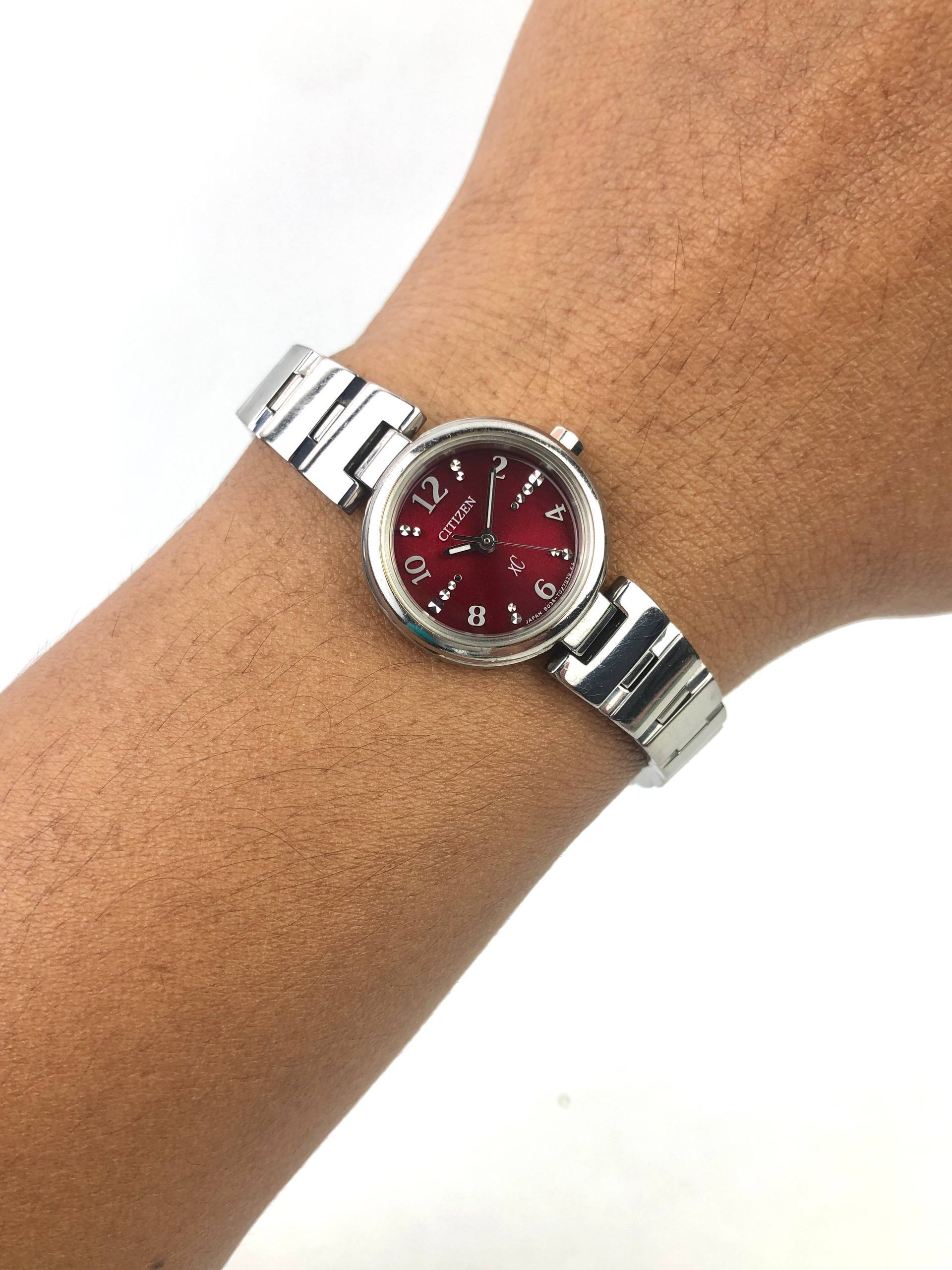 CITIZEN XC DURATECT ECO-DRIVE BURGUNDY DIAL LADIES WATCH