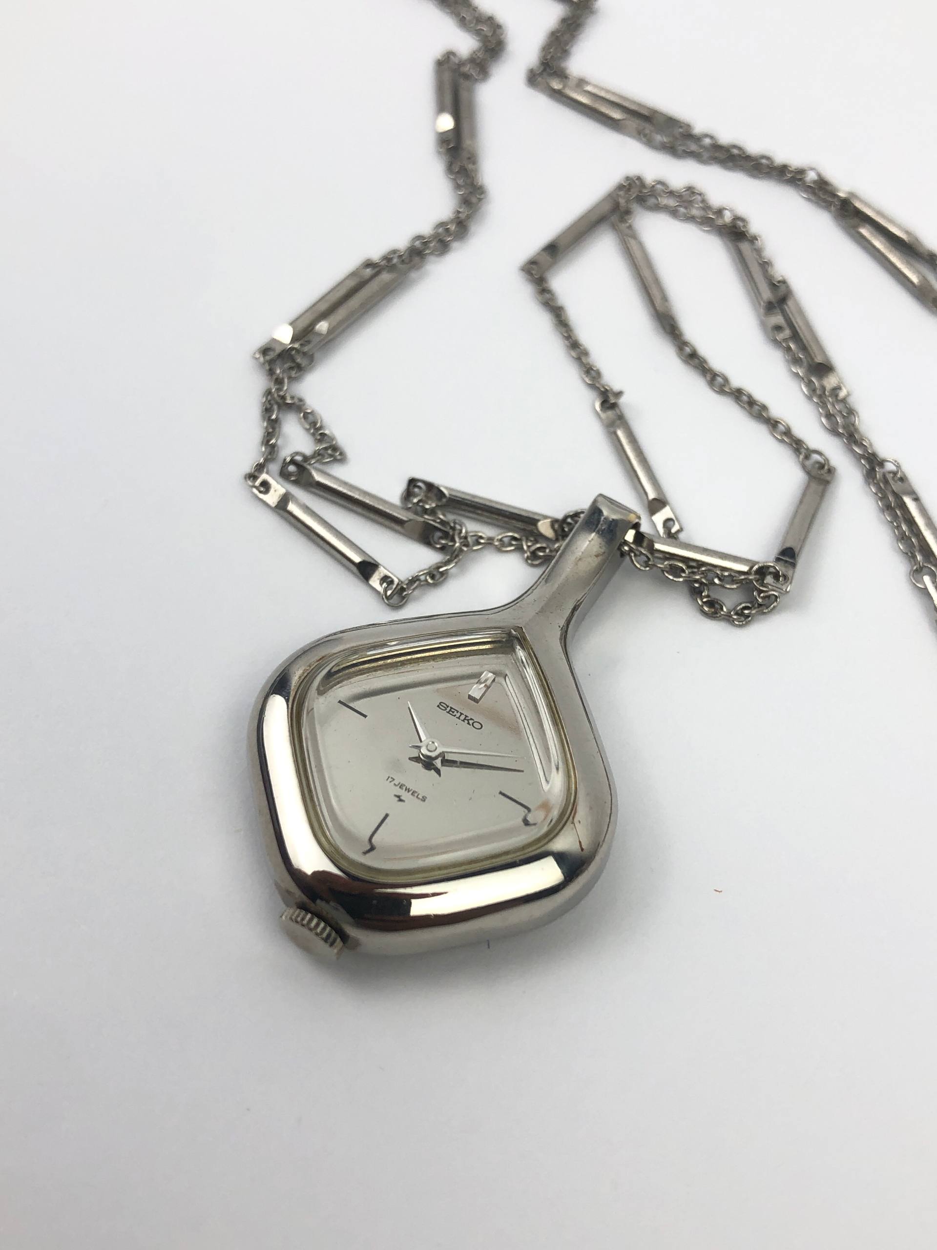 NEKLACE WATCH SEIKO 11-3040R RARE ALL ORIGINAL - Gambar 3