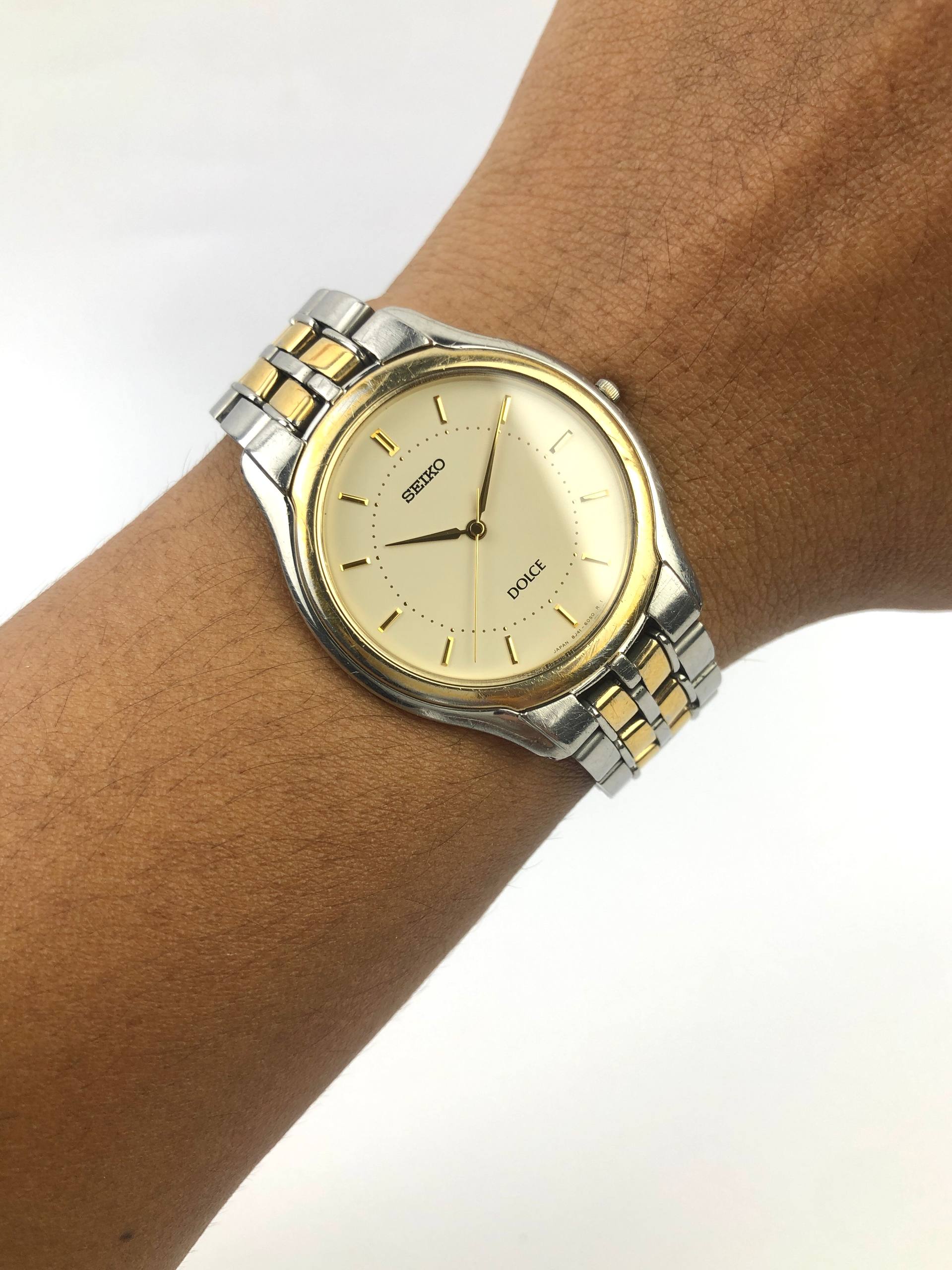 SEIKO 8J41-6030 DOLCE CHAMPAGNE DIAL TWOTONE ALL ORIGINAL