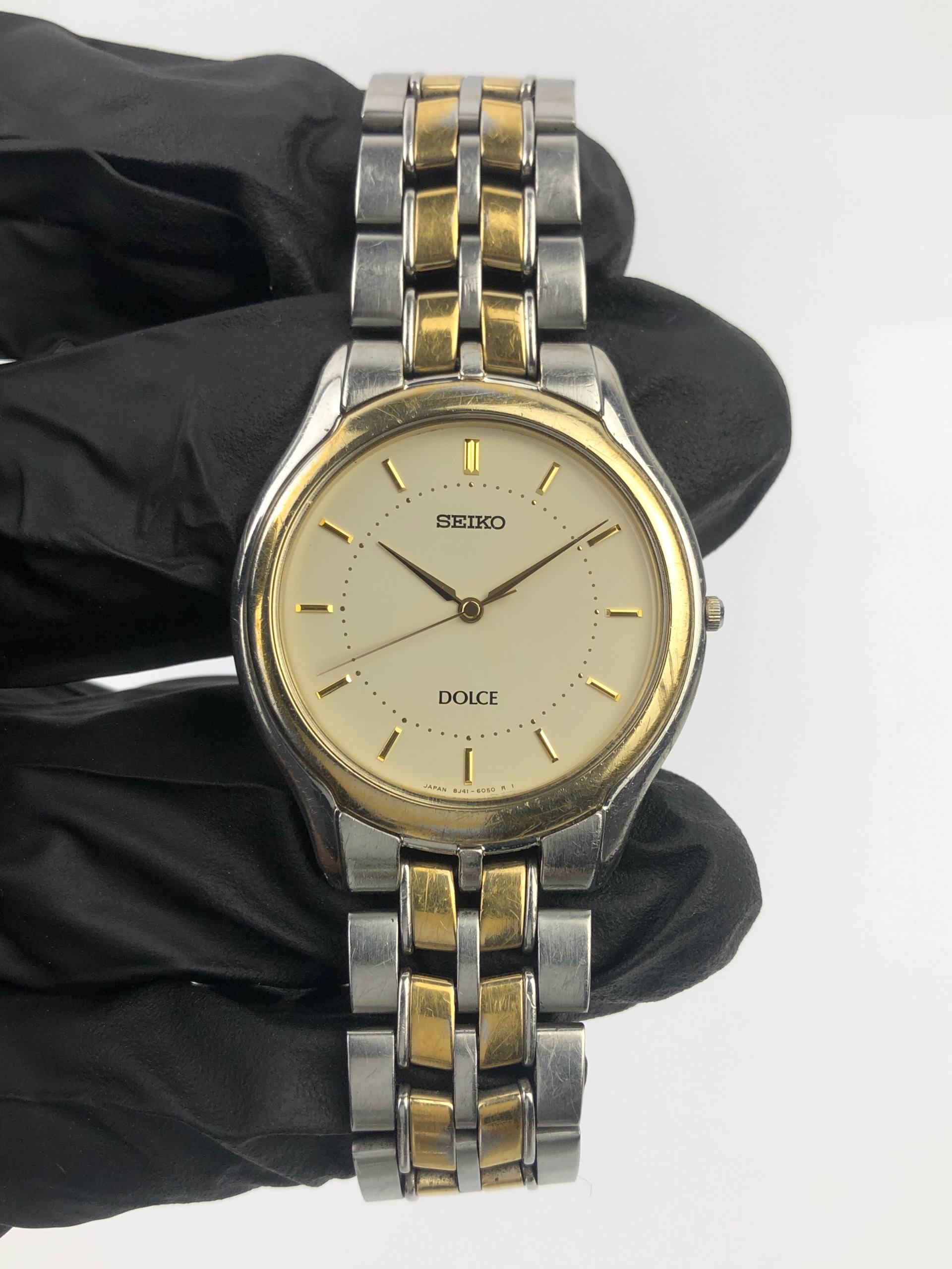SEIKO 8J41-6030 DOLCE CHAMPAGNE DIAL TWOTONE ALL ORIGINAL - Gambar 2