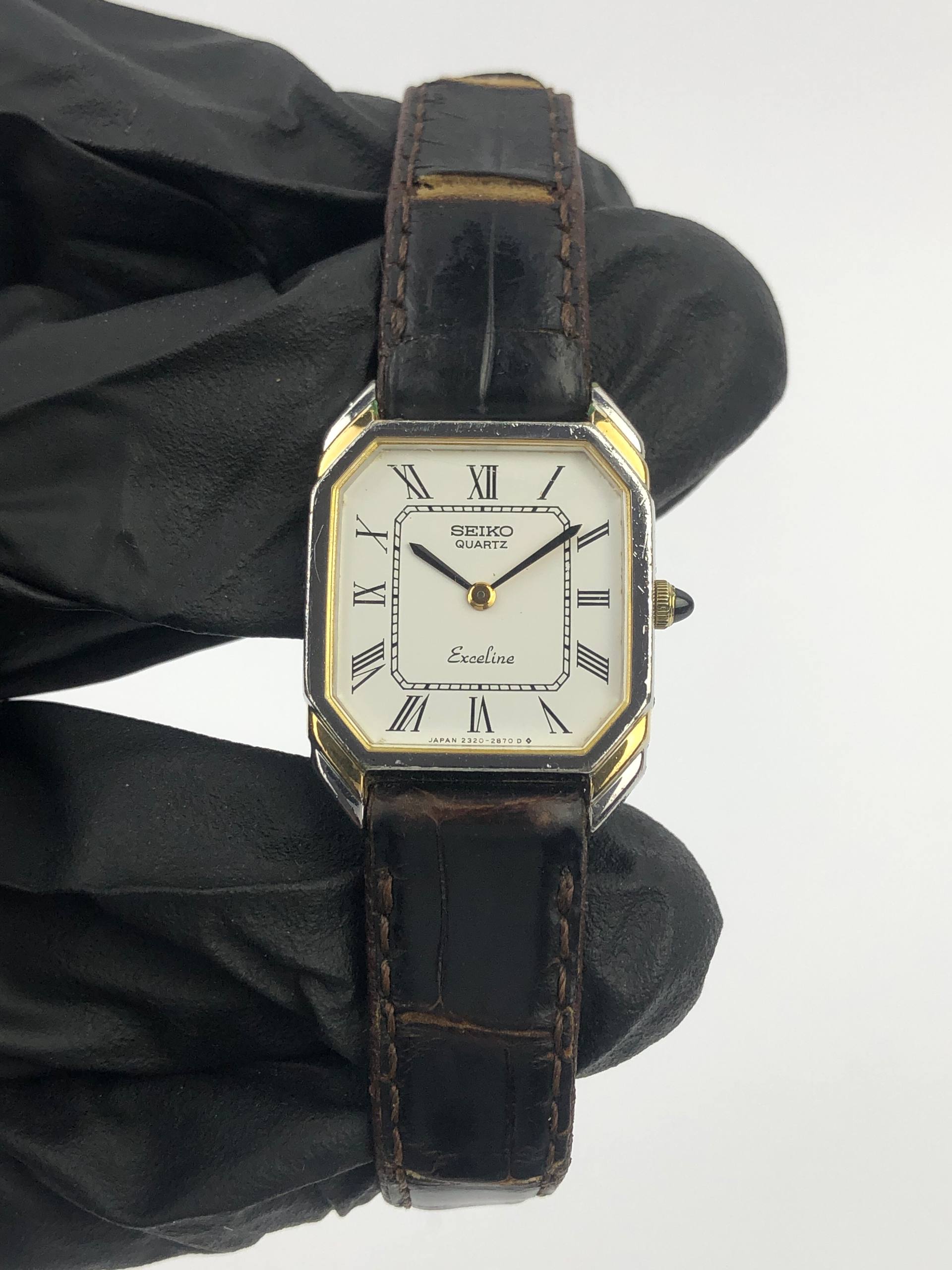 SEIKO 2320-6440 EXCELINE PALADIUM TWOTONE ROMAN - Gambar 2