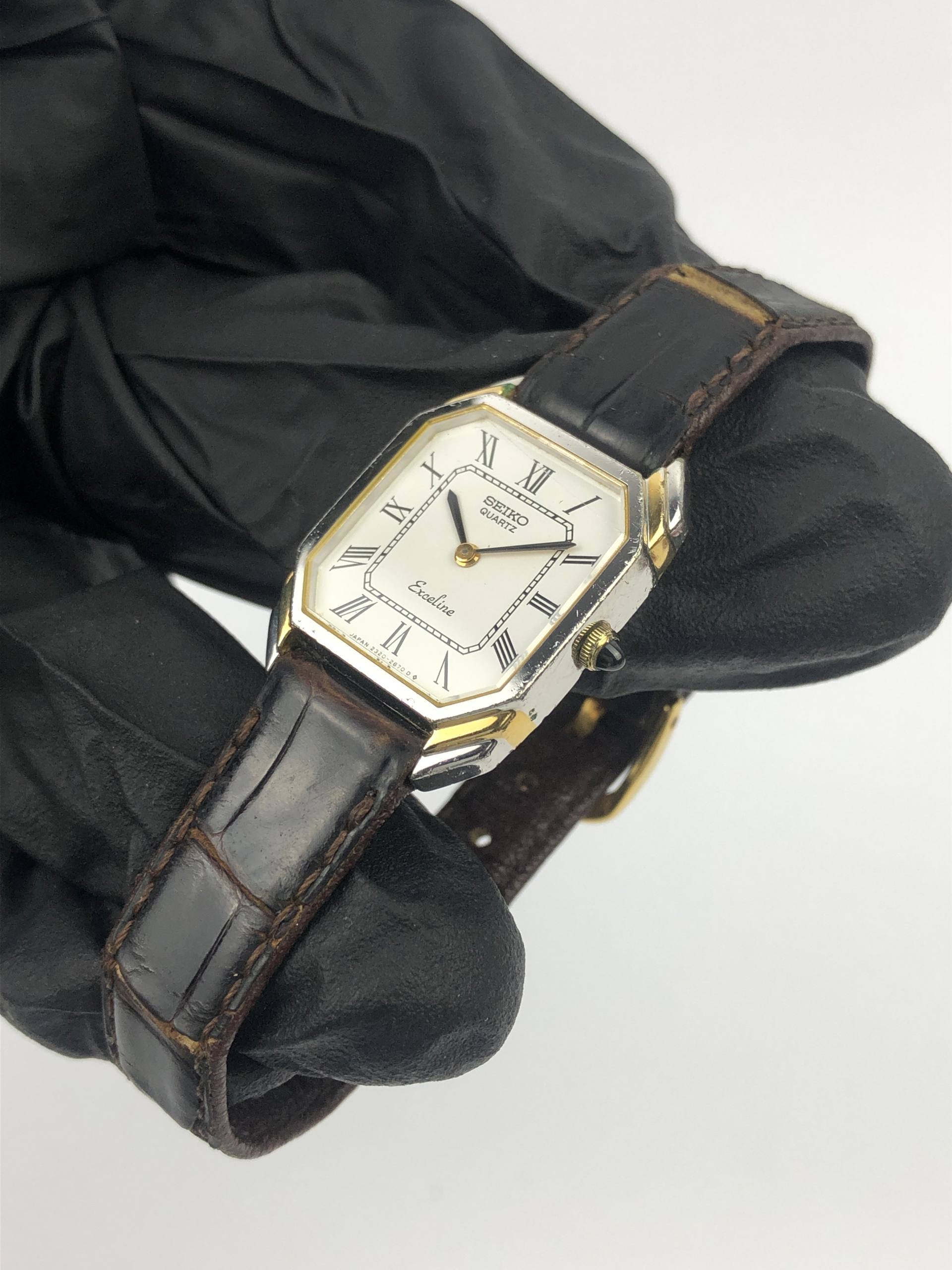 SEIKO 2320-6440 EXCELINE PALADIUM TWOTONE ROMAN - Gambar 3