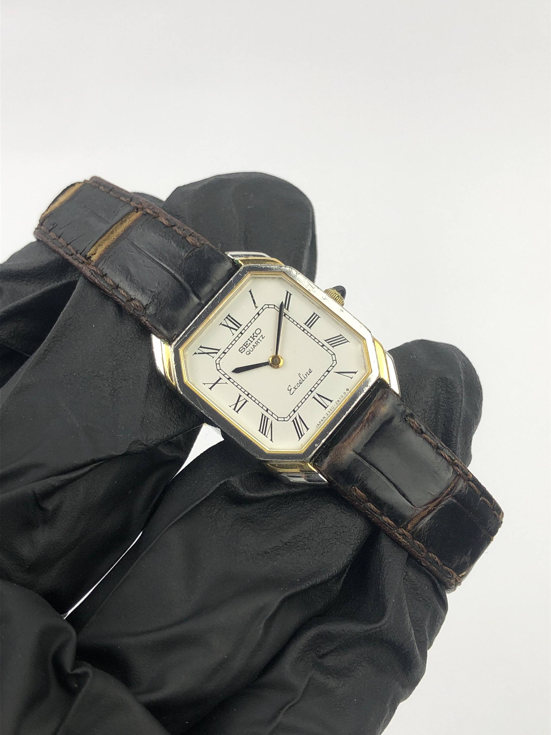 SEIKO 2320-6440 EXCELINE PALADIUM TWOTONE ROMAN - Gambar 4