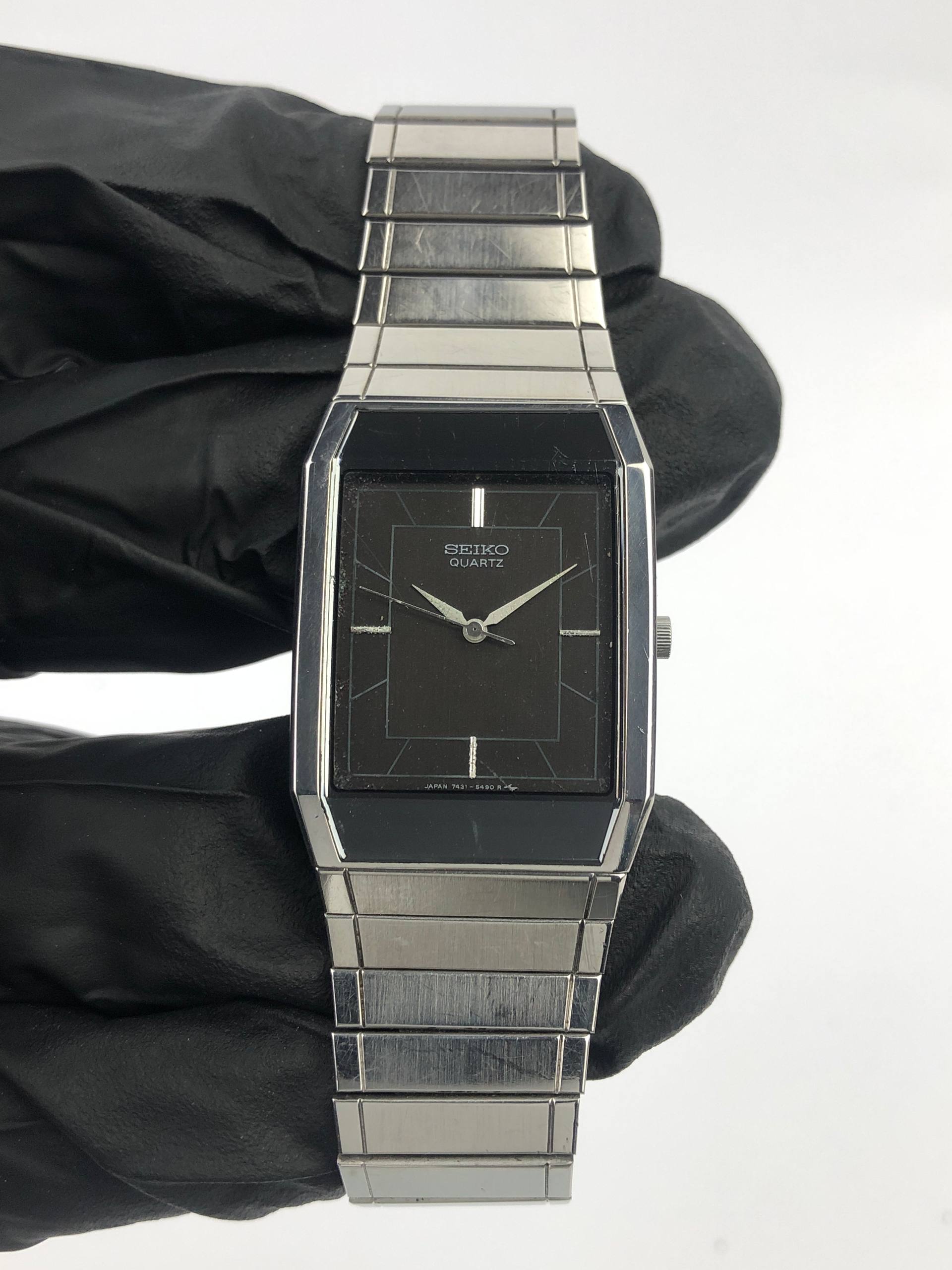 SEIKO 7431-5360 TANK QUARTZ MIRROR BEZEL ALL ORIGINAL - Gambar 2