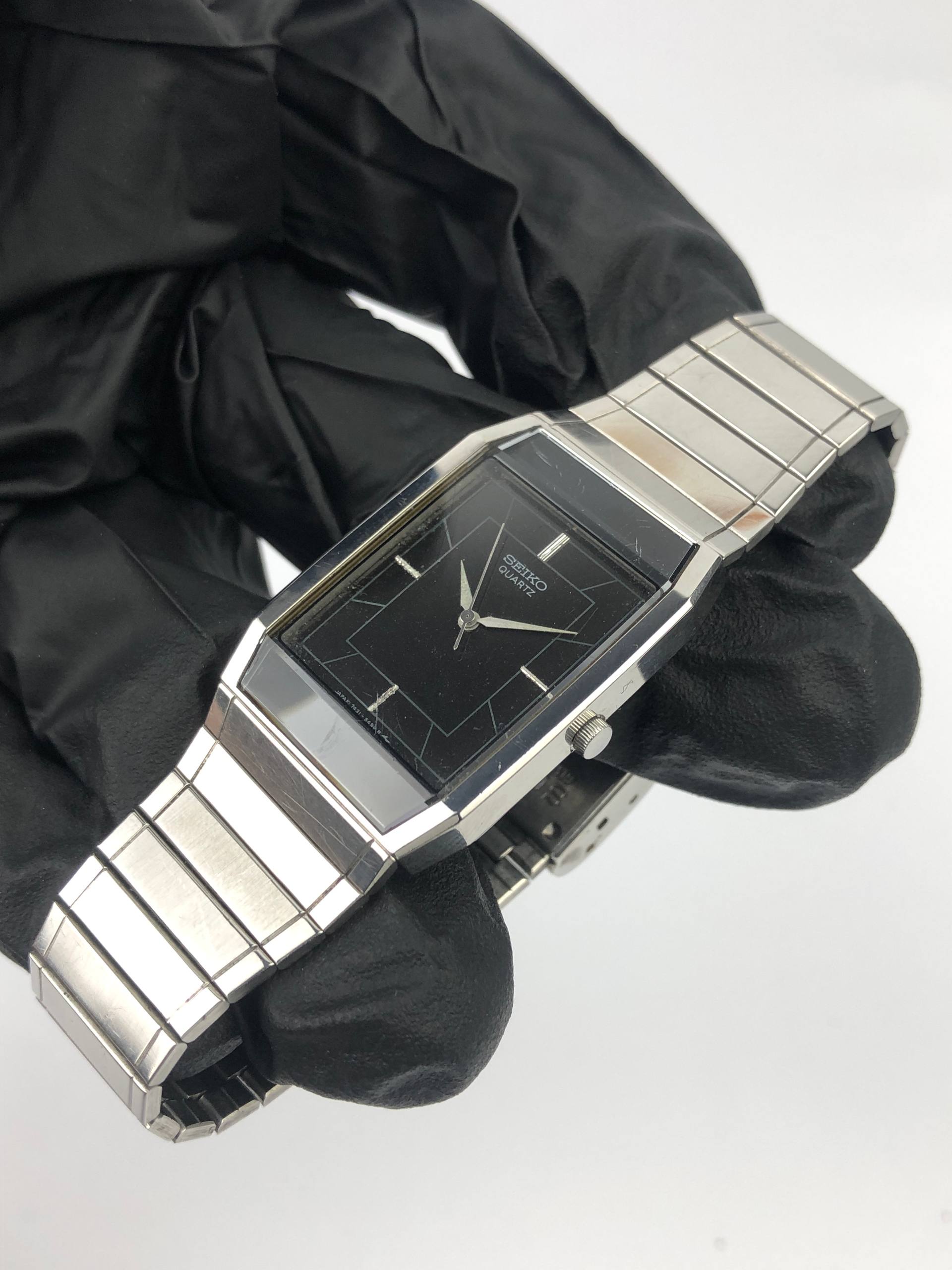 SEIKO 7431-5360 TANK QUARTZ MIRROR BEZEL ALL ORIGINAL - Gambar 3