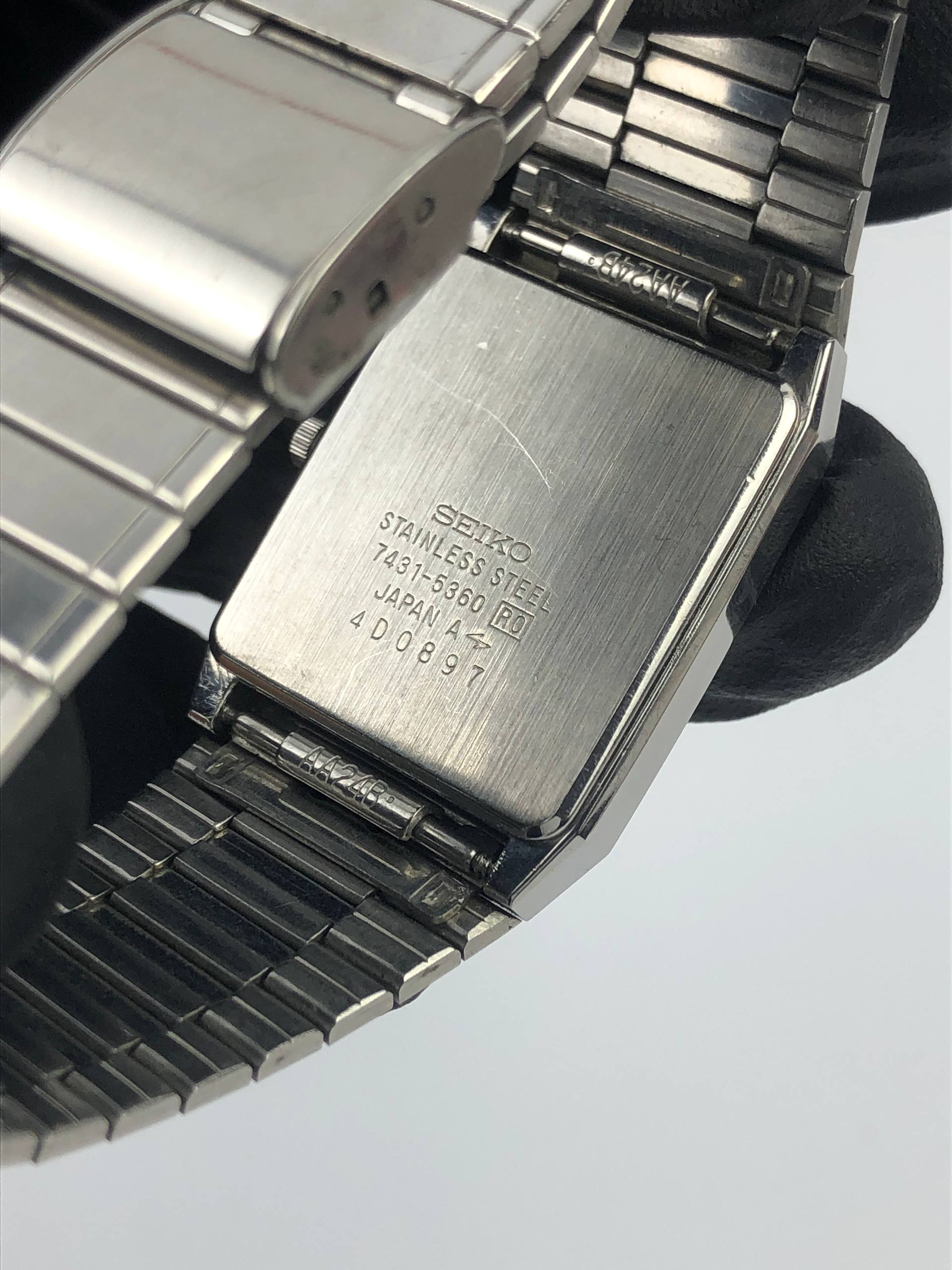 SEIKO 7431-5360 TANK QUARTZ MIRROR BEZEL ALL ORIGINAL - Gambar 7