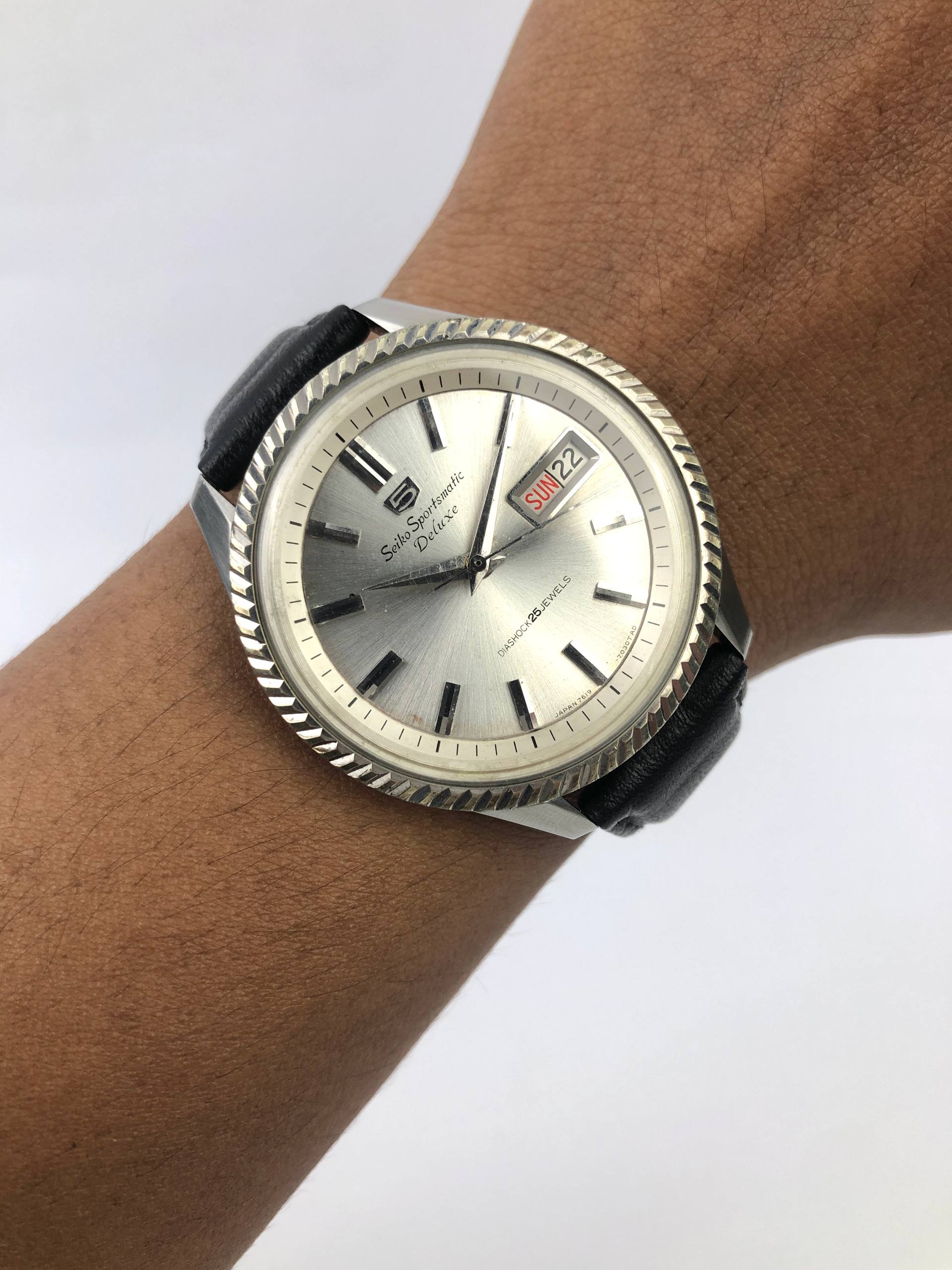SEIKO 7619-7040 SPORTSMATIC DELUXE DAYDATE 25JEWELS