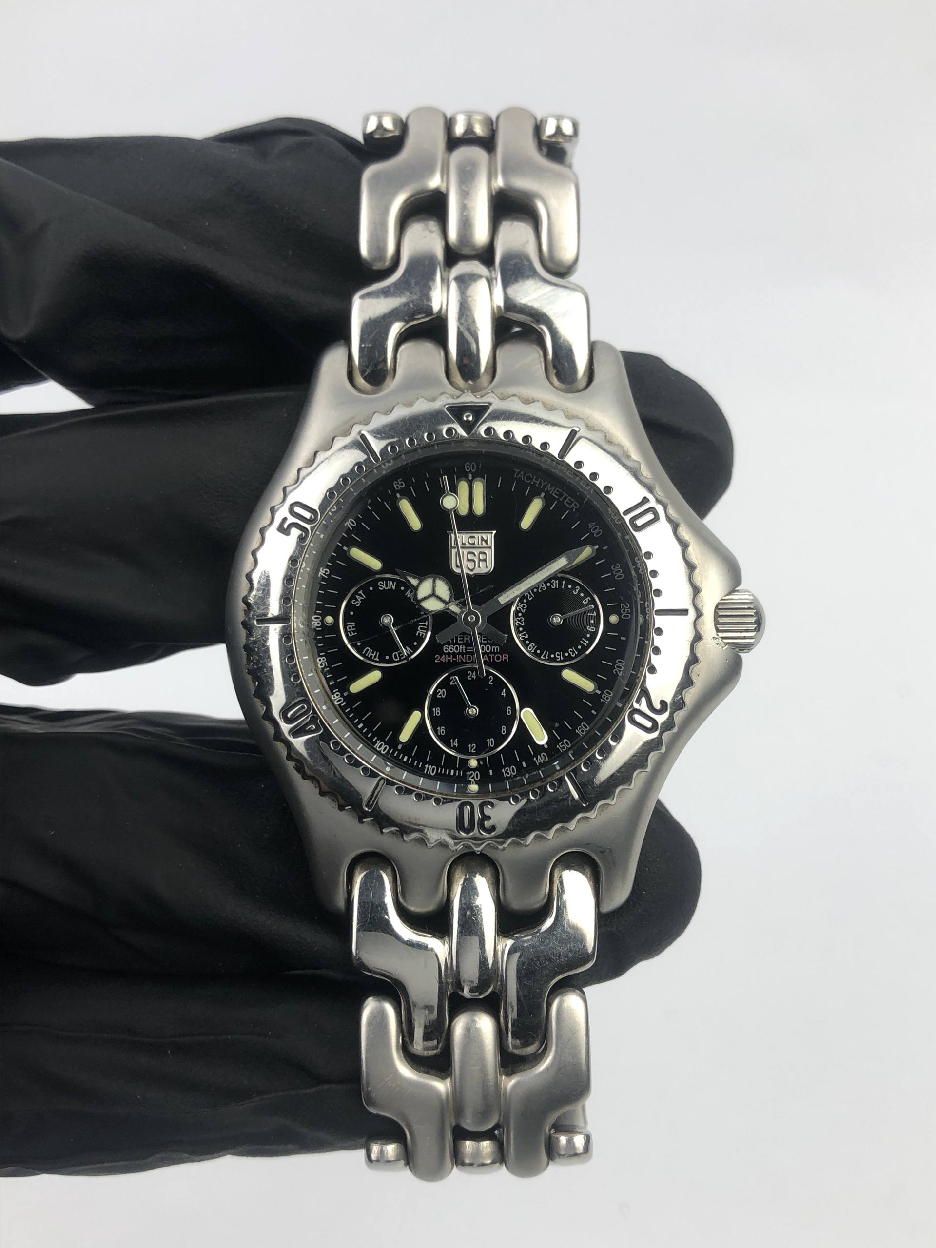 ELGIN USA MULTICALENDAR QUARTZ FISHBONE BRACELET ORIGINAL - Gambar 3