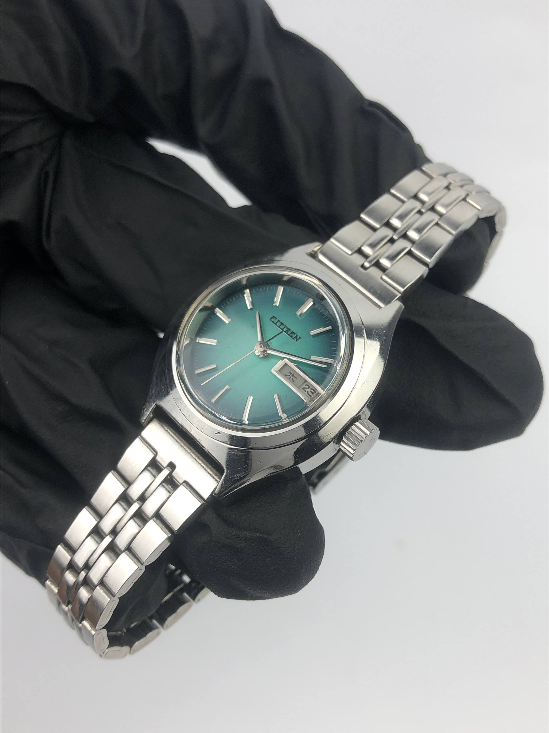 CITIZEN 6600 AUTOMATIC GREEN SUNBURST DIAL ALL ORI - Gambar 4