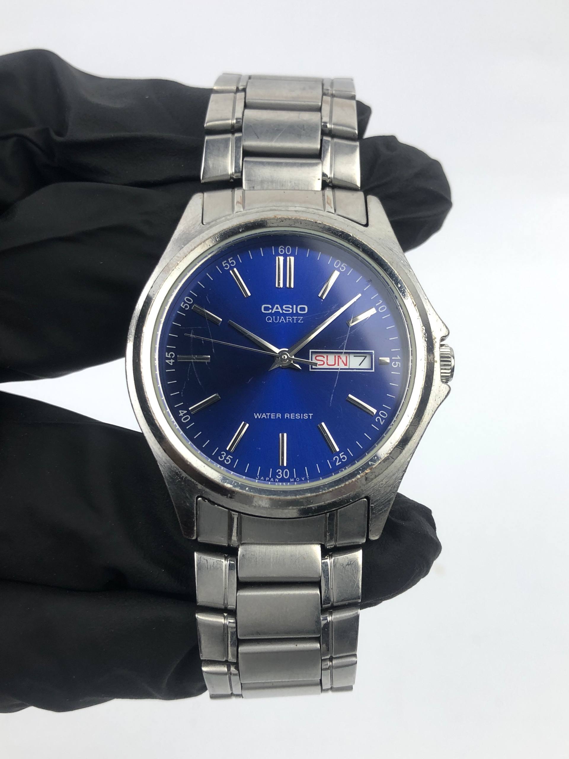CASIO MTP-1239DJ QUARTZ BLUE DIAL ALL ORIGINAL - Gambar 2