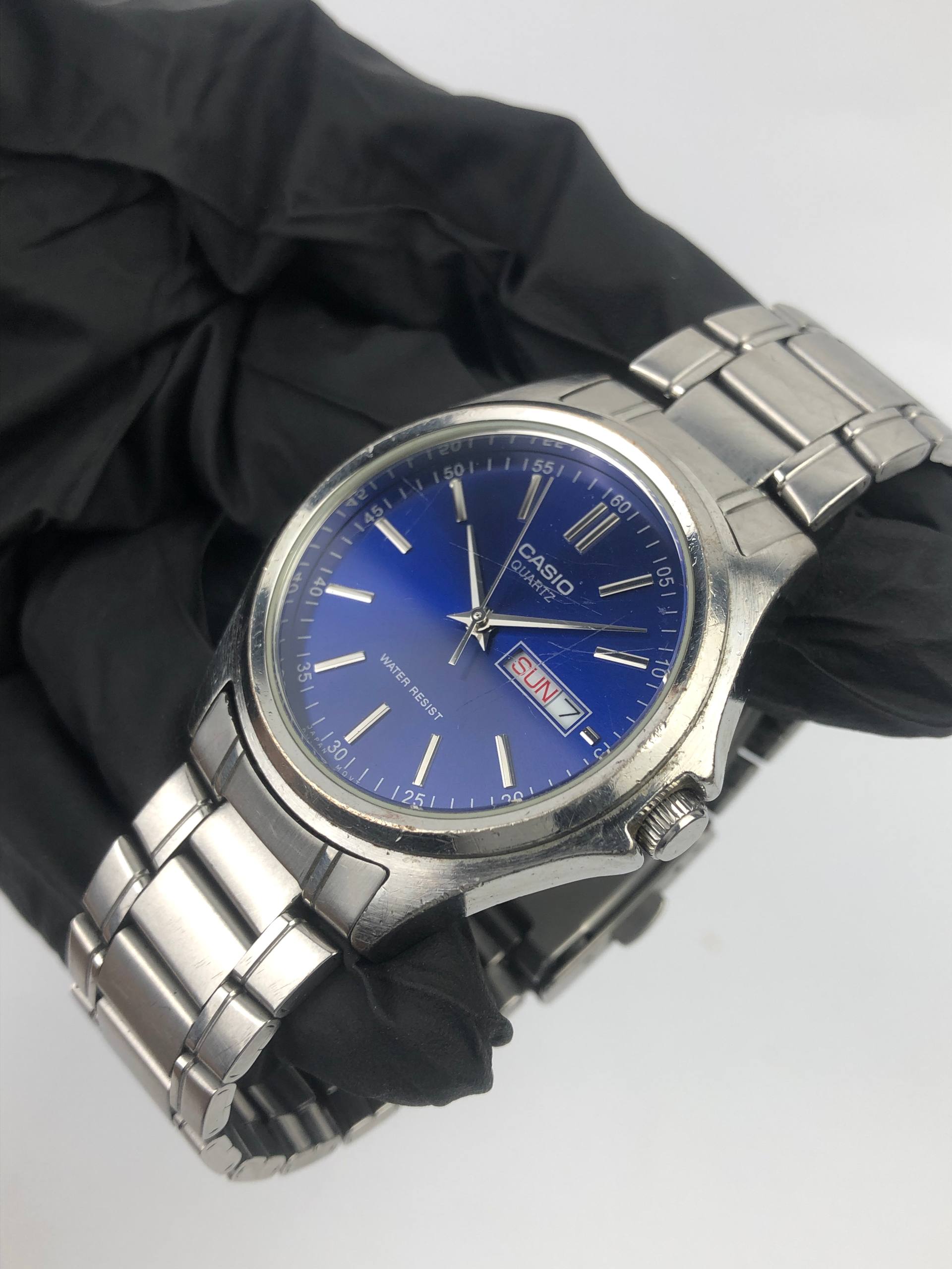 CASIO MTP-1239DJ QUARTZ BLUE DIAL ALL ORIGINAL - Gambar 3